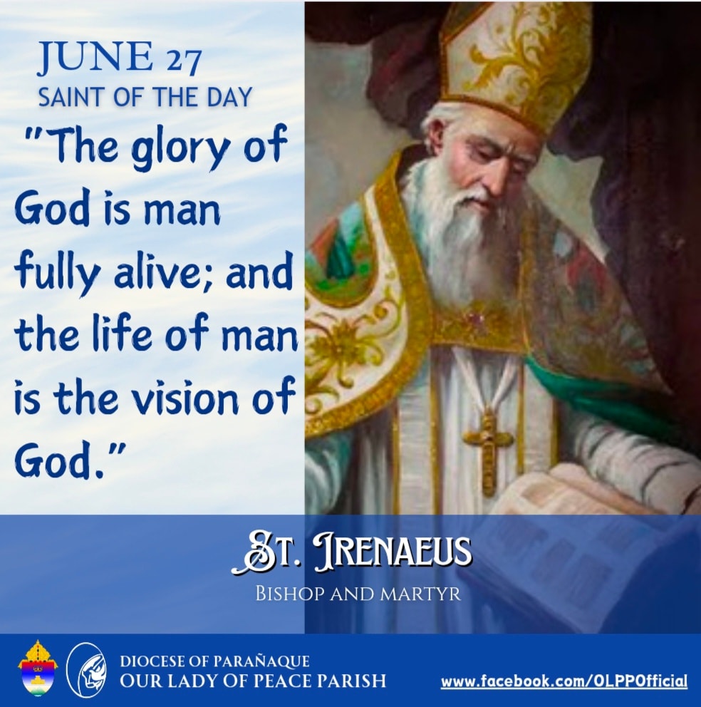 Our - 🕊️ Feast of St. Irenaeus, Bishop and Martyr 📅 June 28 Today we ...