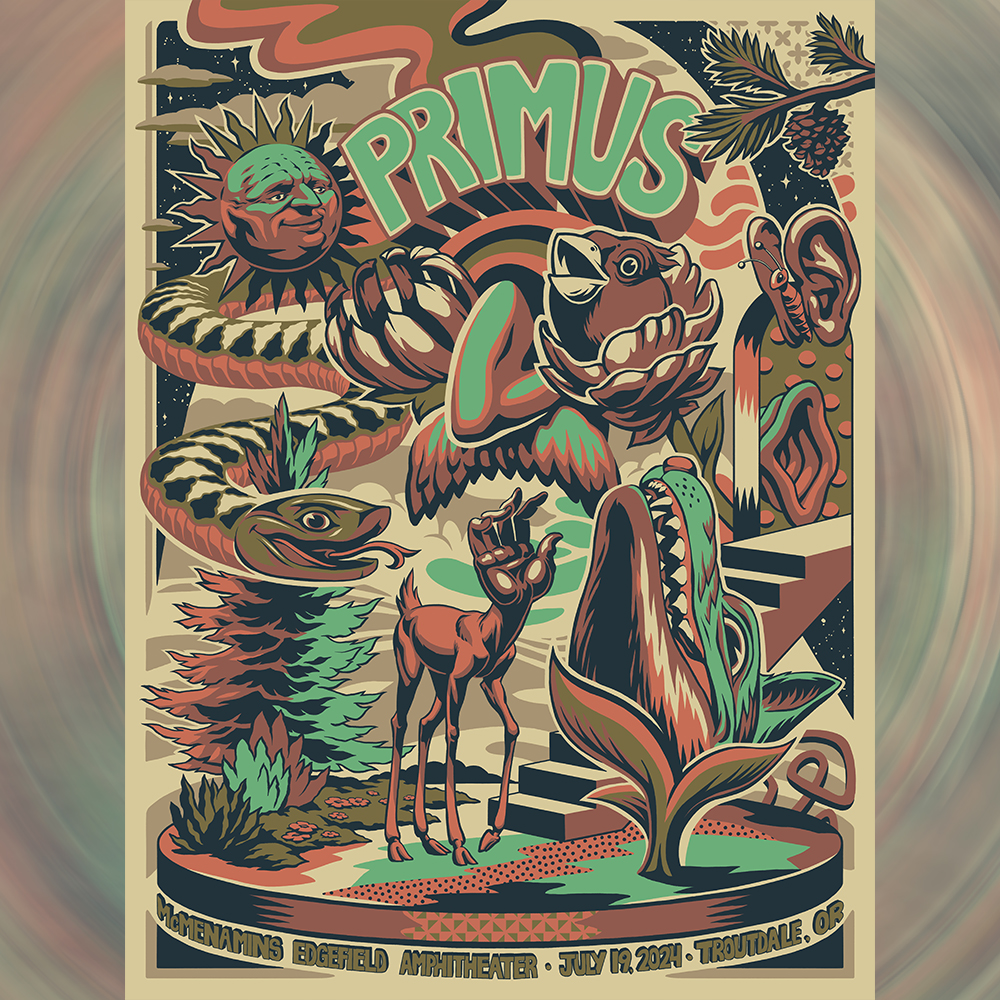 The poster for the show in Irving, TX is designed by
