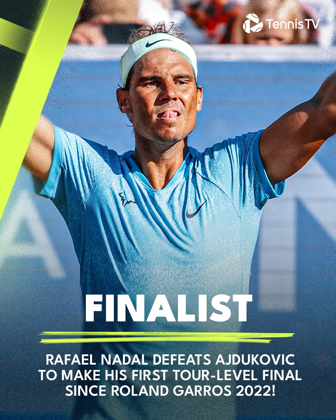 RAFAEL NADAL IS BACK IN AN ATP FINAL!!