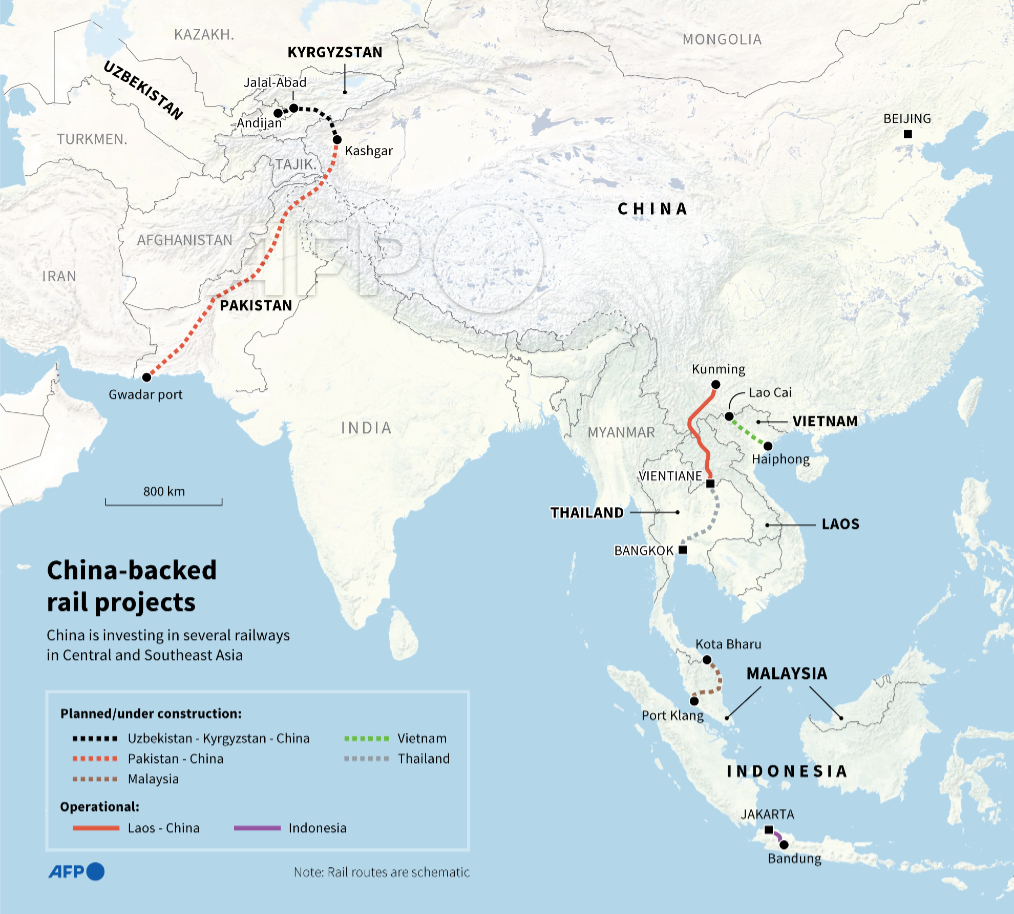 AFP News Agency - Map showing the main China-backed... | Facebook