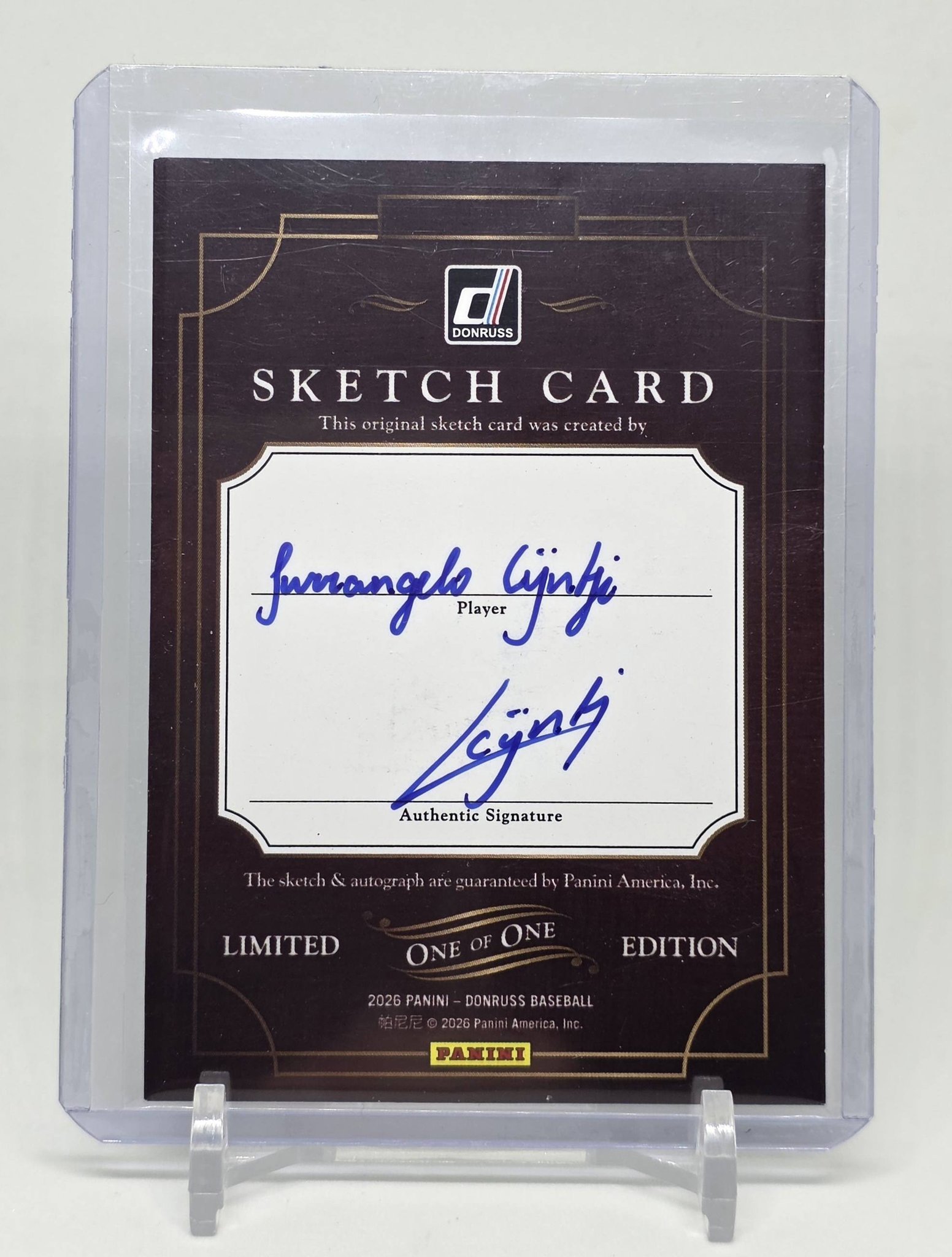 2026 Donruss baseball 1/1 Jurrangelo Cijntje sketch card