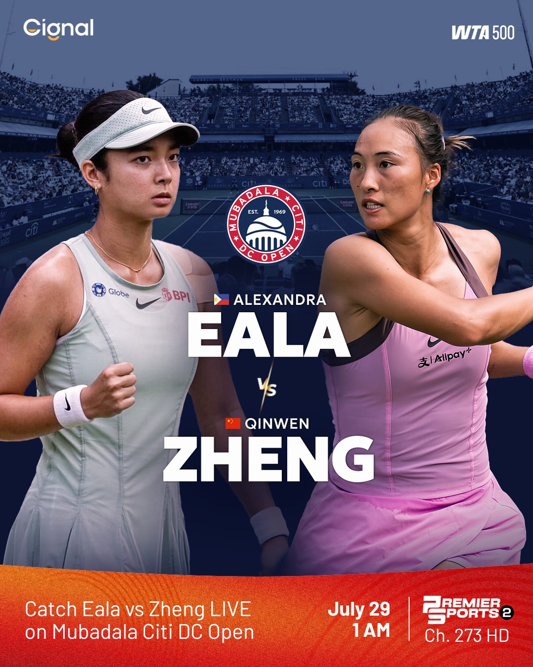 Cignal - 🎾 Alex Eala is back in action! Cheer on the Filipina