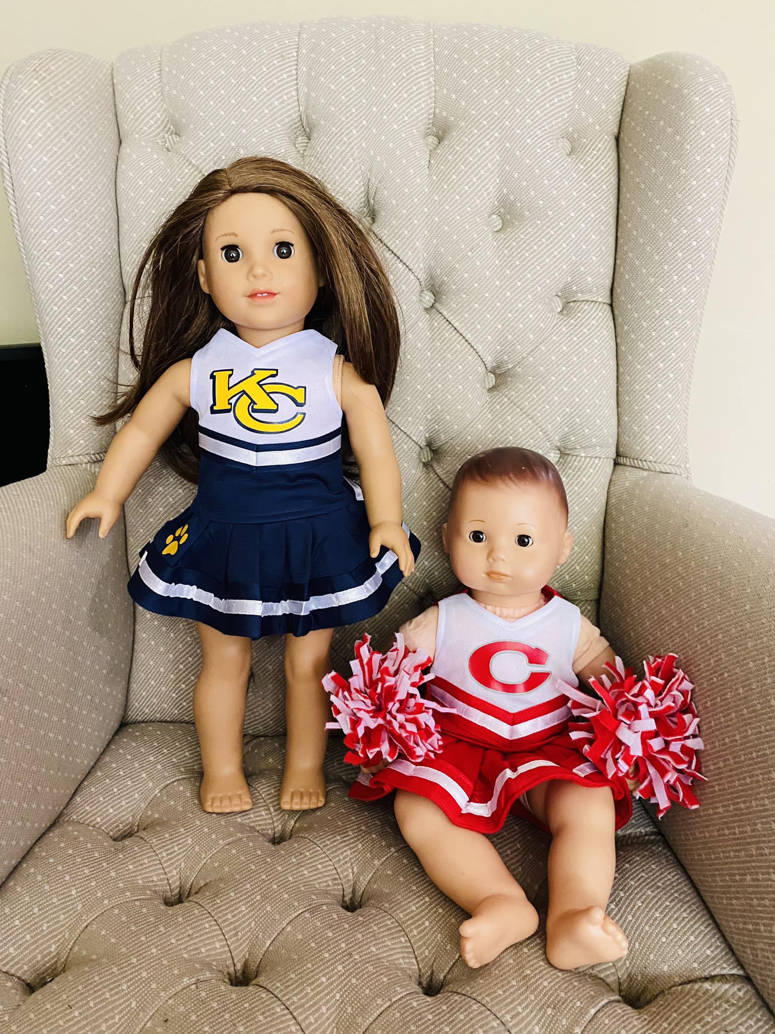 american girl doll football helmet Purple Bike for 18" Dolls and the official Los Angeles Chargers logo on the chest A pair of joggers with a white faux Does an American girl doll