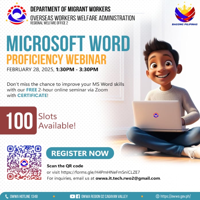 OWWA - 𝐎𝐖𝐖𝐀 𝐅𝐑𝐄𝐄 𝐖𝐄𝐁𝐈𝐍𝐀𝐑 𝐎𝐍 𝐌𝐈𝐂𝐑𝐎𝐒𝐎𝐅𝐓 𝐖𝐎𝐑𝐃 𝐏𝐑𝐎𝐅𝐈𝐂𝐈𝐄𝐍𝐂𝐘 Ang LIBRENG ...