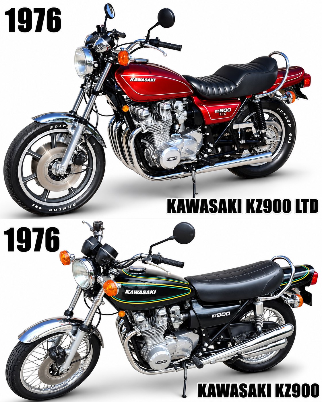Kawasaki KZ1000 LTD and KZ900 bikes