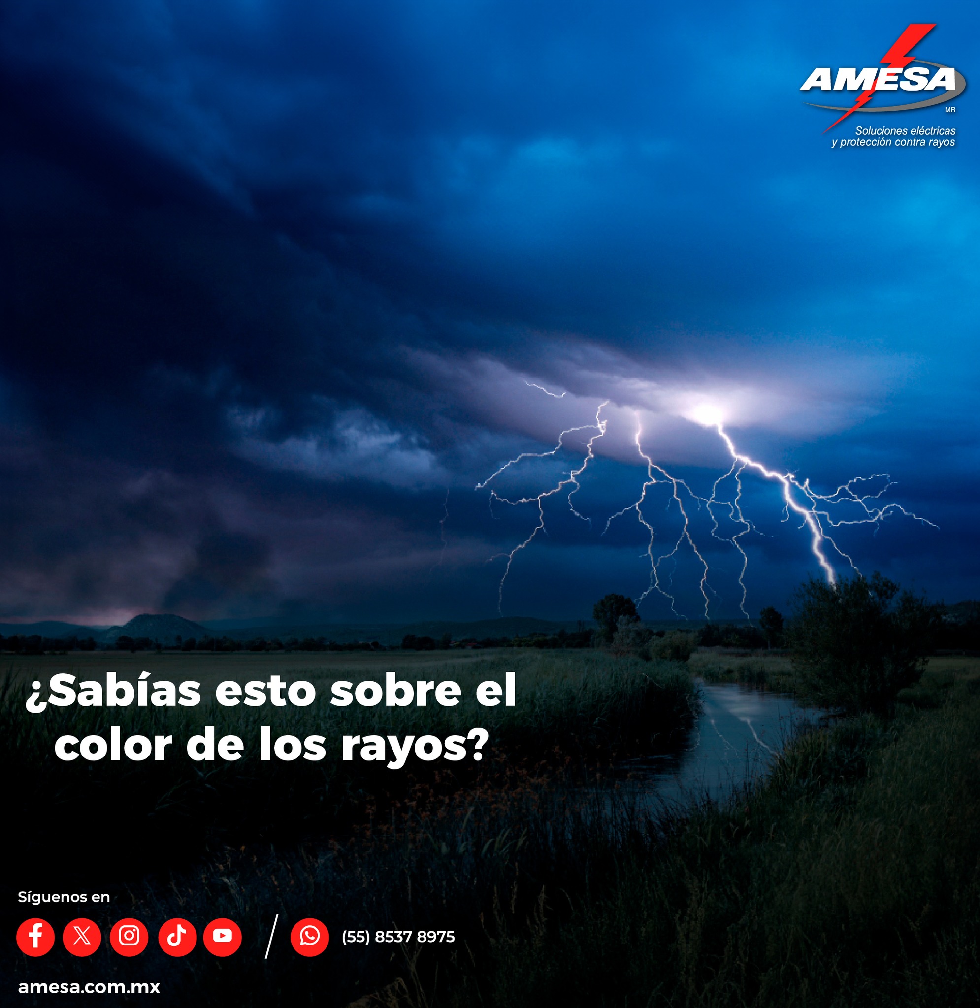 Amesa - ⚡️ ¿Sabías cuál es el color de un rayo? ⚡️ Aunque... | Facebook