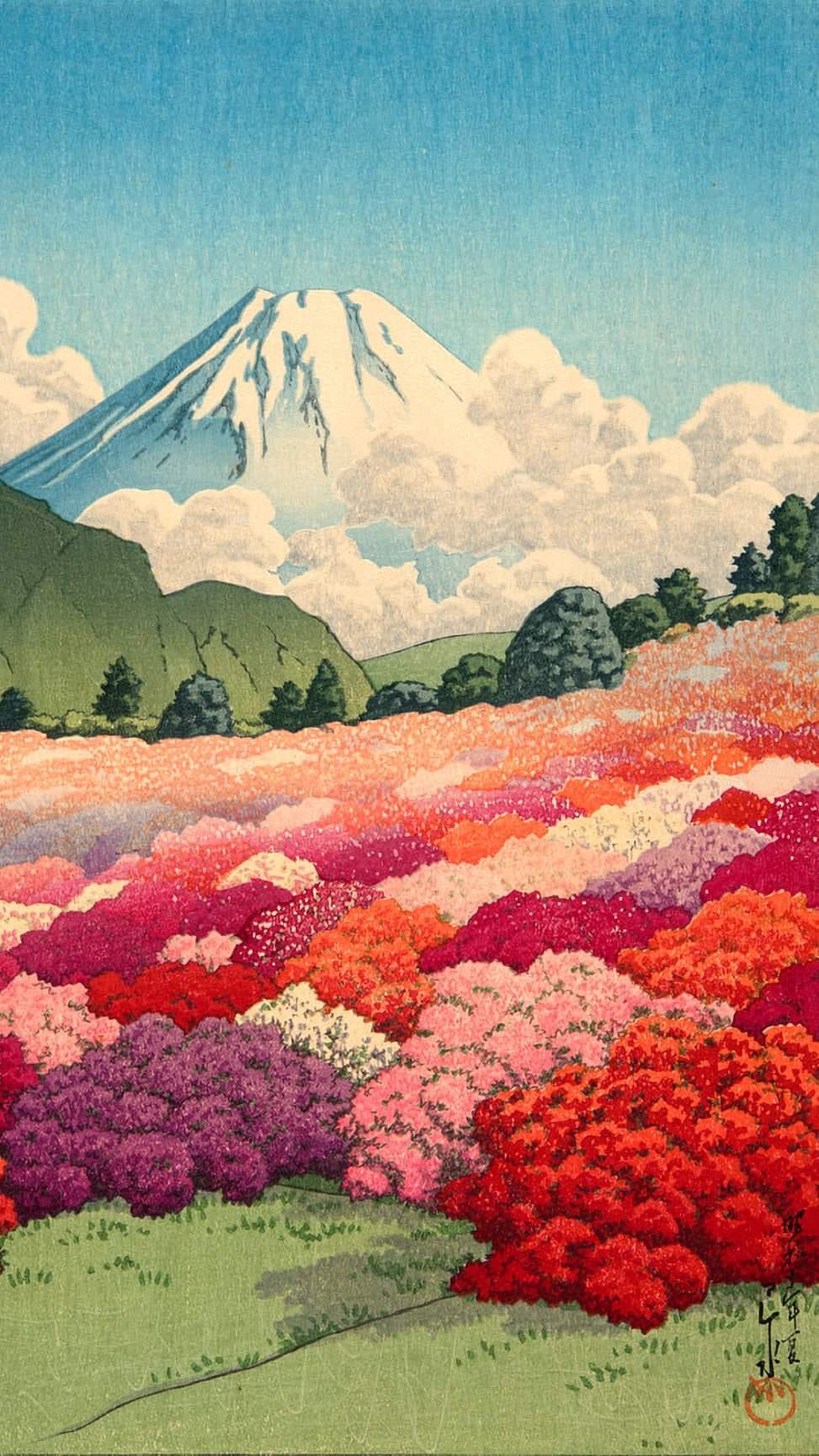 S.HONGO絵画 Kawase Hasui, View of the Former Hakone Minami-sansō Garden Seeing