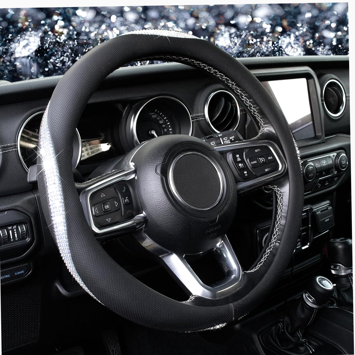 ❄ White Crystal Leather Steering Wheel Cover 🕊** Catch it for