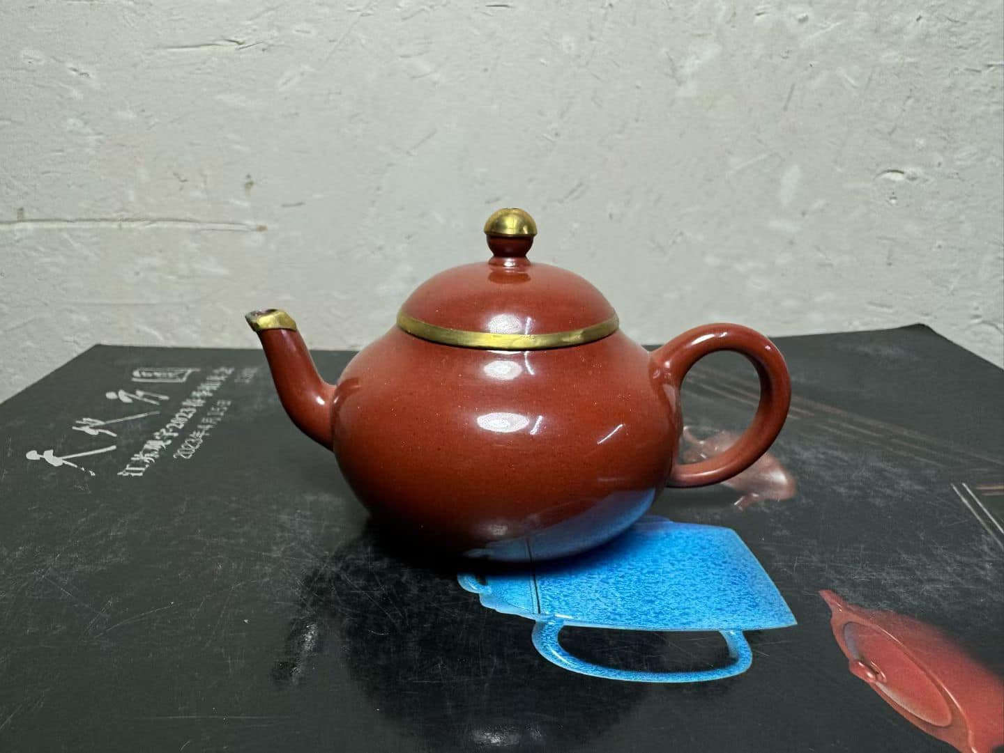 早期出口回流宜兴紫砂壶水磨包铜、包银小梨形壶采用优质老朱泥高端定制 