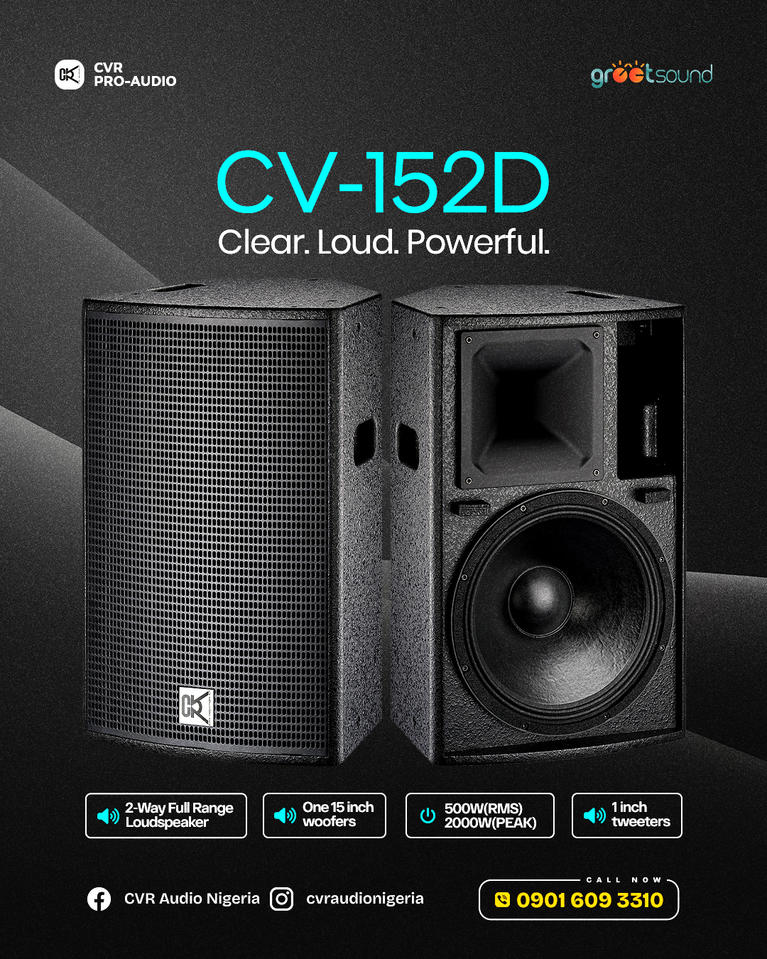CVR - The CV-152D is a compact, 2-way, full-range loudspeaker system ...