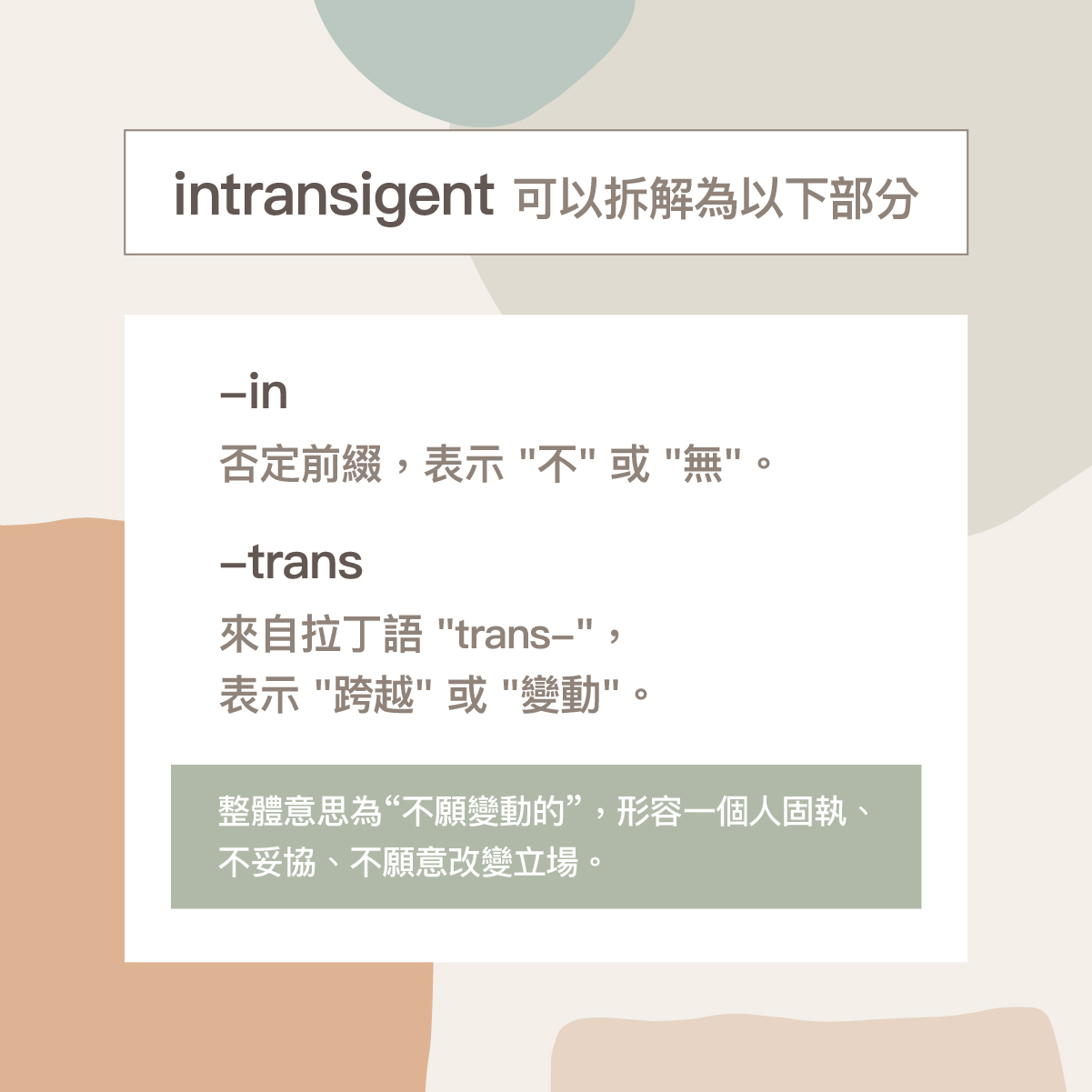 FUNDAY英語教育 - 【如何記憶 intransigent 這個字】... | Facebook