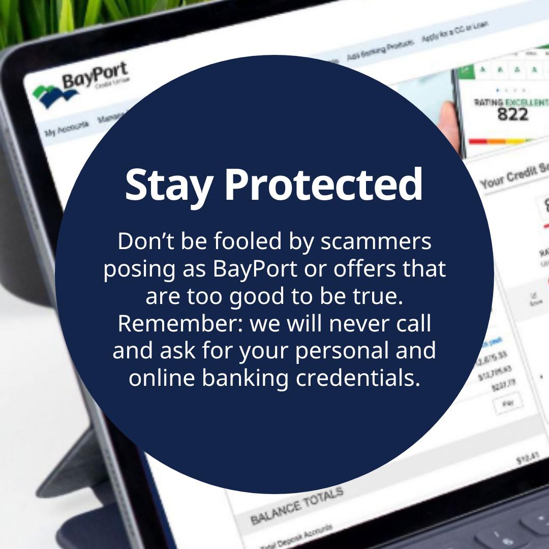 Be aware! ⚠️ Fraudsters are all... - BayPort Credit Union | Facebook