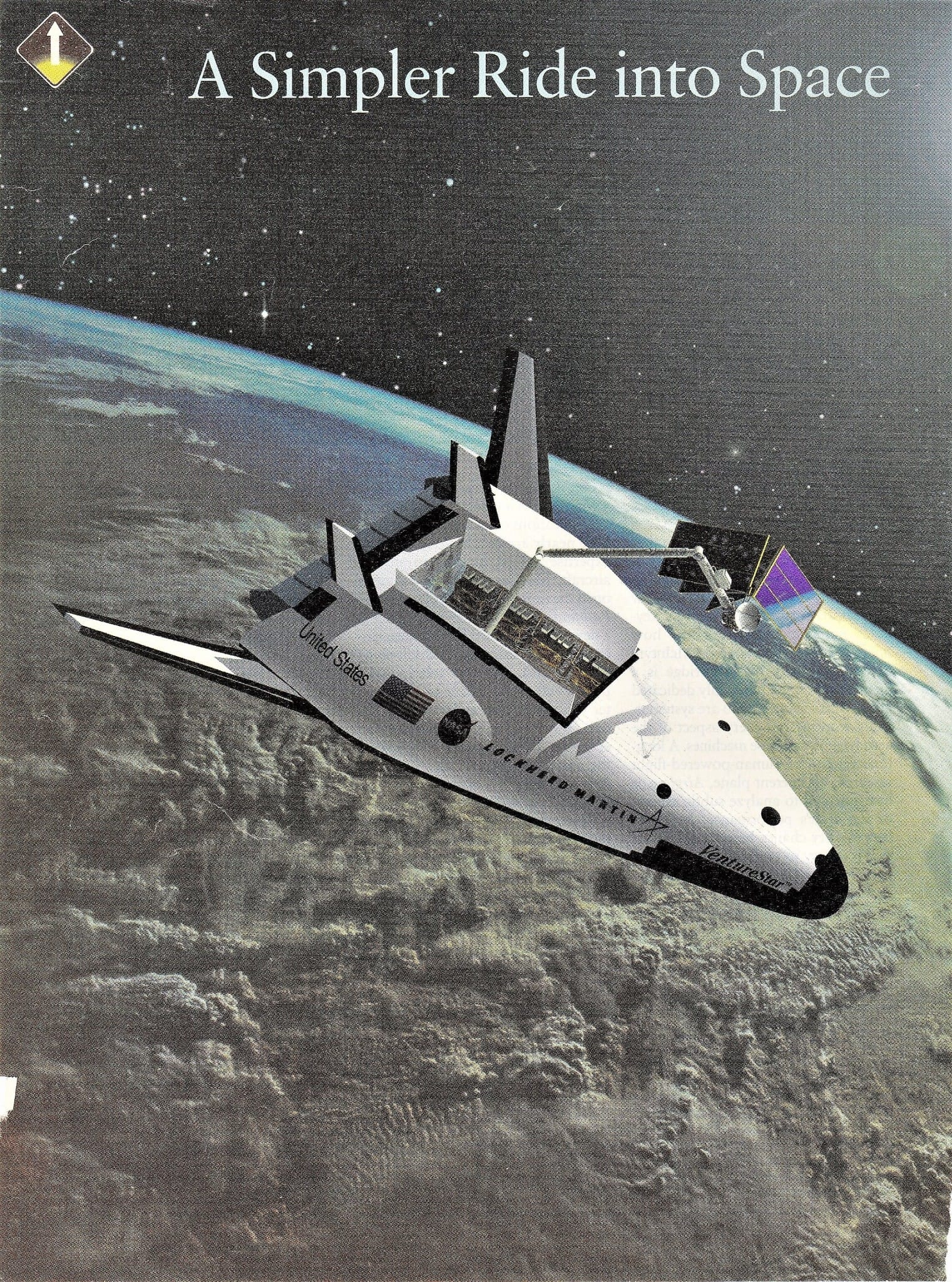 Artist concept of the early design of the Rockwell Space Shuttle.