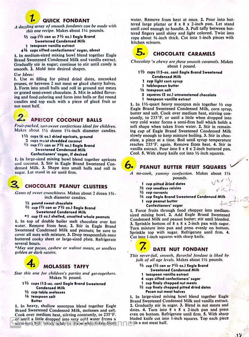 Excerpt from Borden's Eagle Brand 70... My Retro Recipes