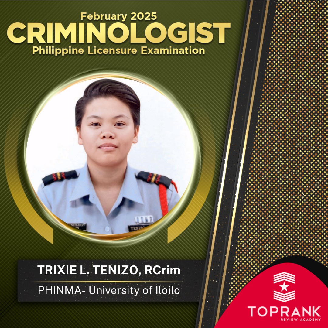 TopRank - Congratulations, Trixie Tenizo, RCrim from PHINMA- University ...