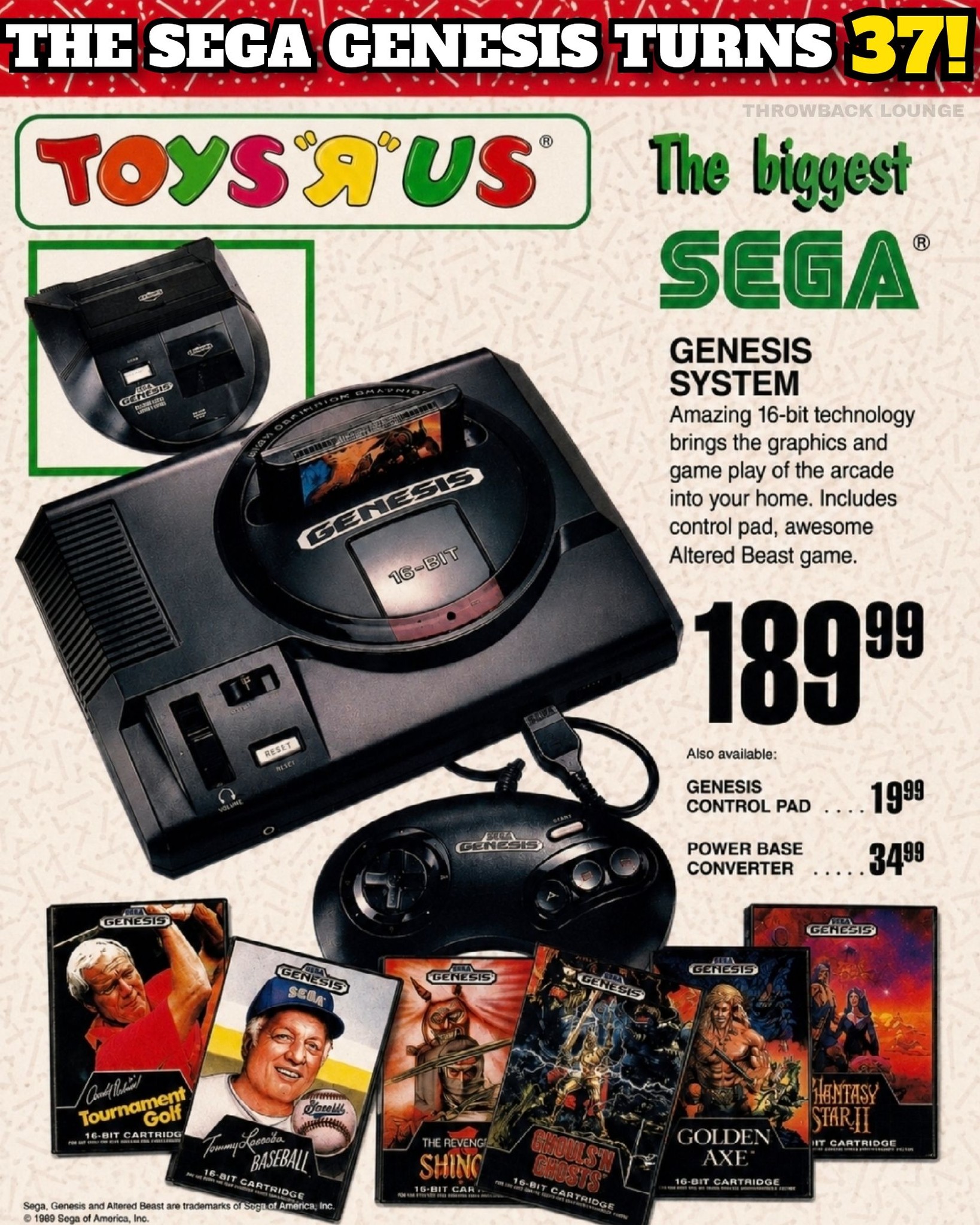 31 years ago today, the SEGA Genesis launched in New York City and