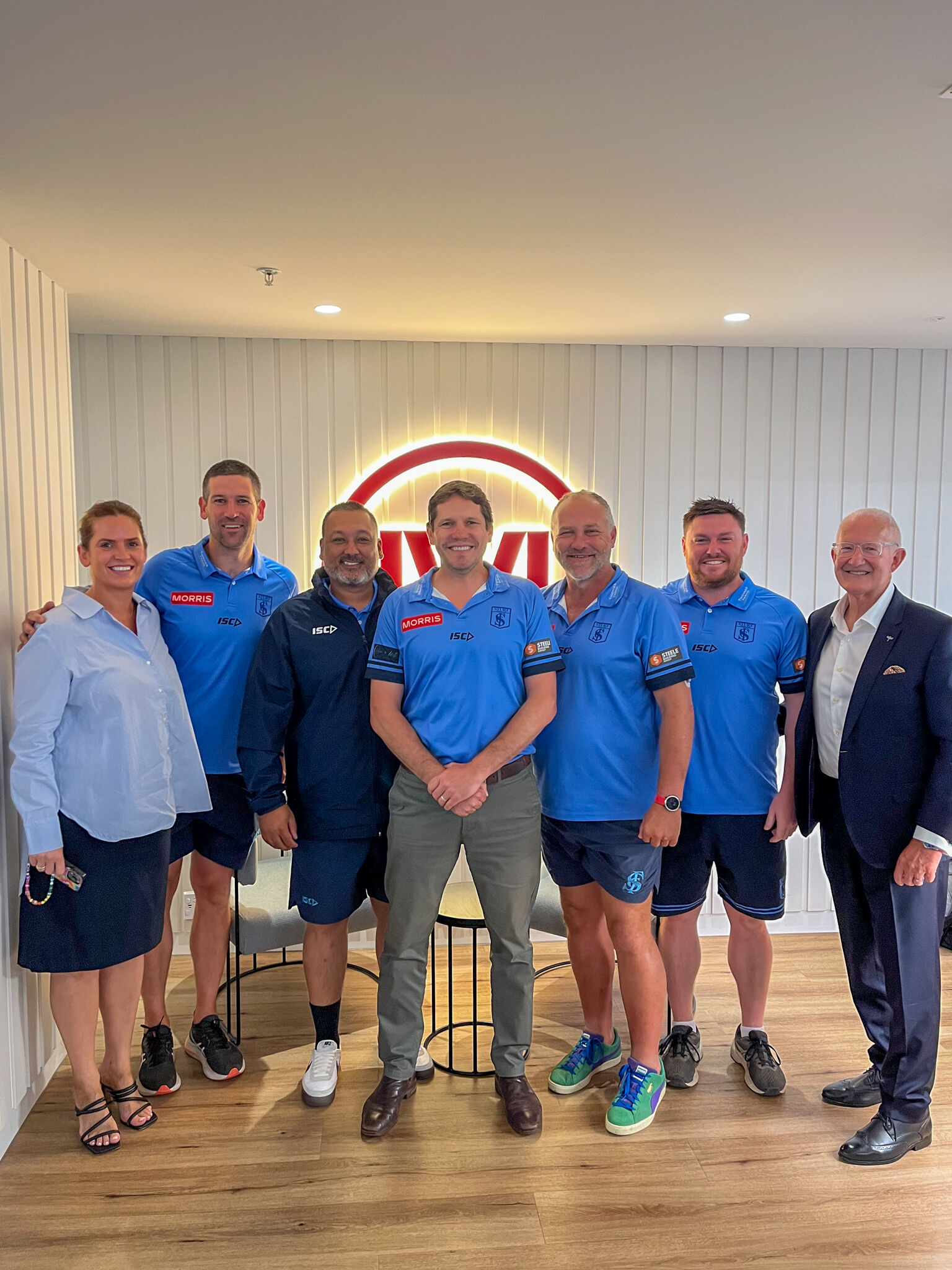Sturt - Visiting the team at Morris Finance, Club Major Sponsor L to R ...