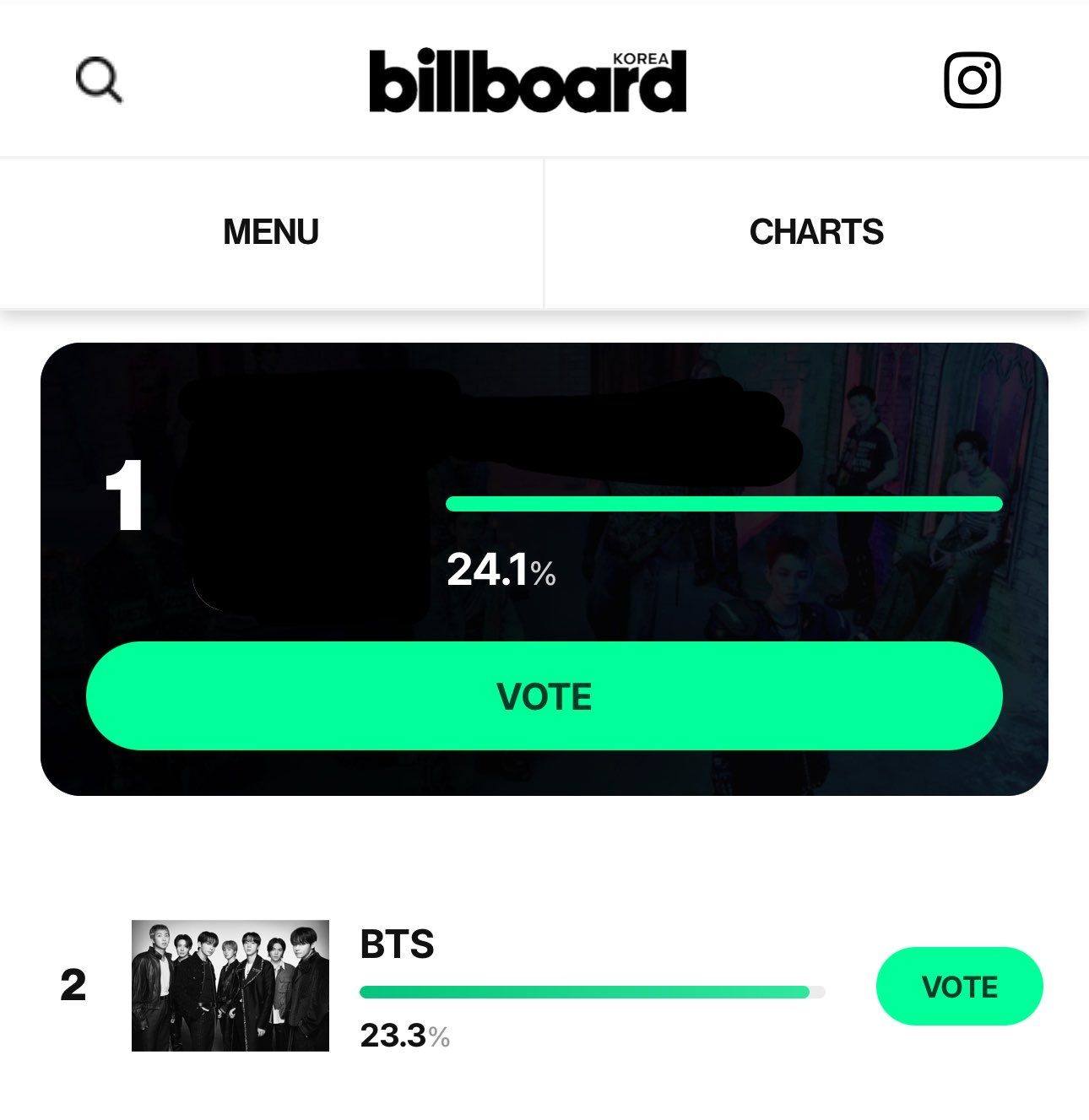 How to vote for BTS on Billboard Korea's website