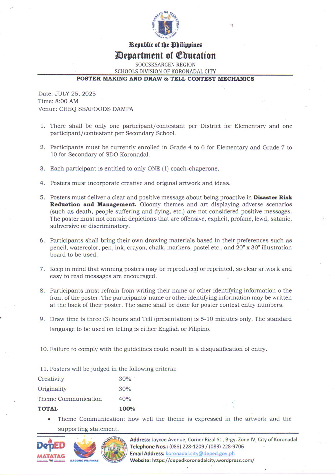 DepEd RXII SDO Koronadal... - DepEd RXII SDO Koronadal City