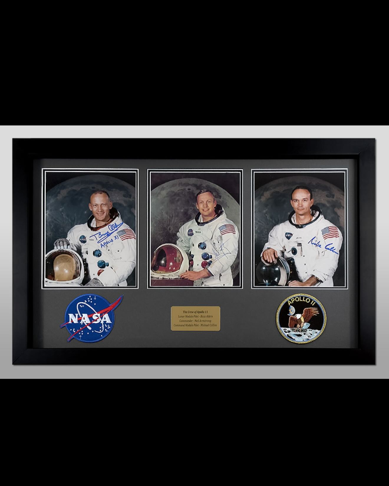 Neil Armstrong, Buzz Aldrin and Mike Collins Signed White Space