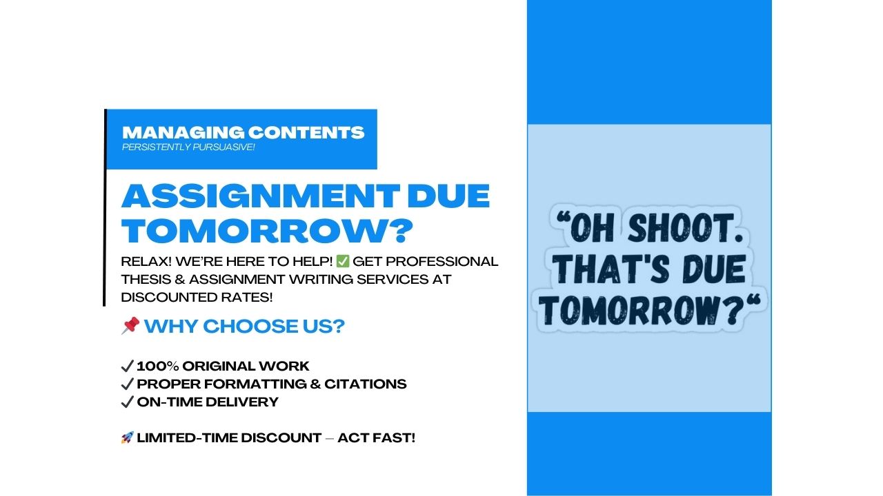 Managing - 🎓 Assignment due tomorrow? Thesis stress driving you crazy ...