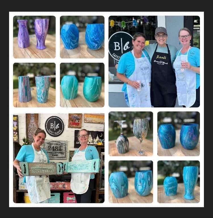 Custom glassware & Time Crunch workshop with L&L Design by Two Chicks