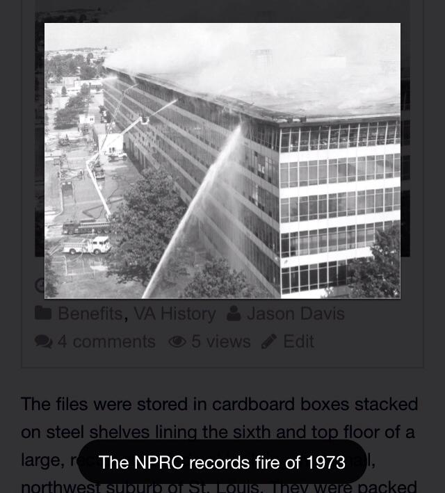 The infamous NPRC records fire of... - Veterans of Oakley