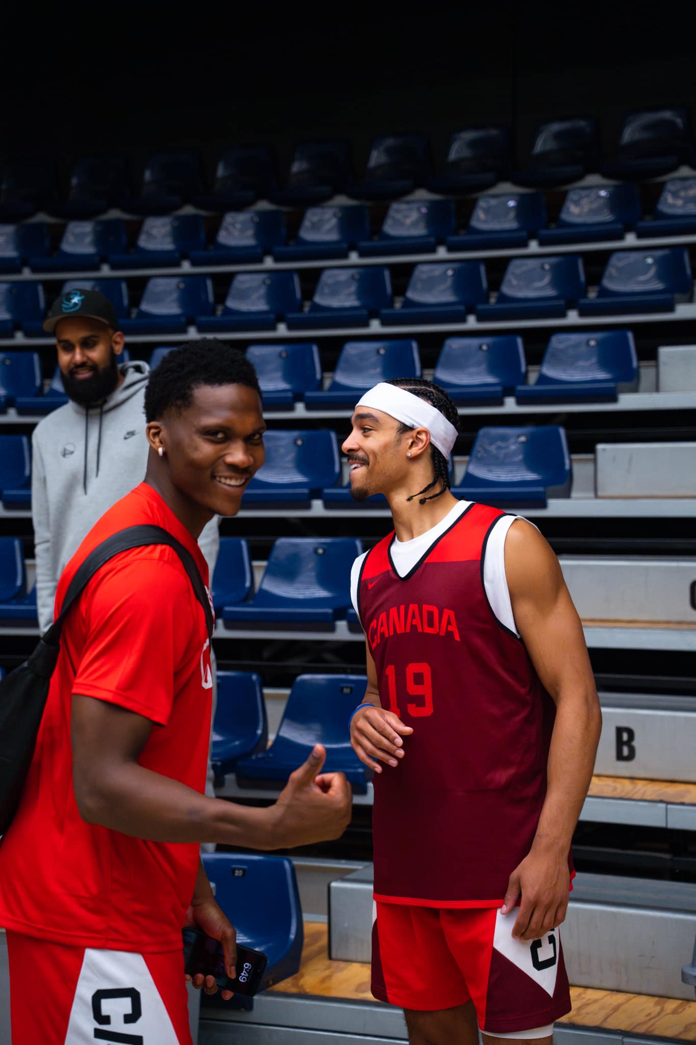 Andrew Nembhard and Bennedict Mathurin at Team Canada training