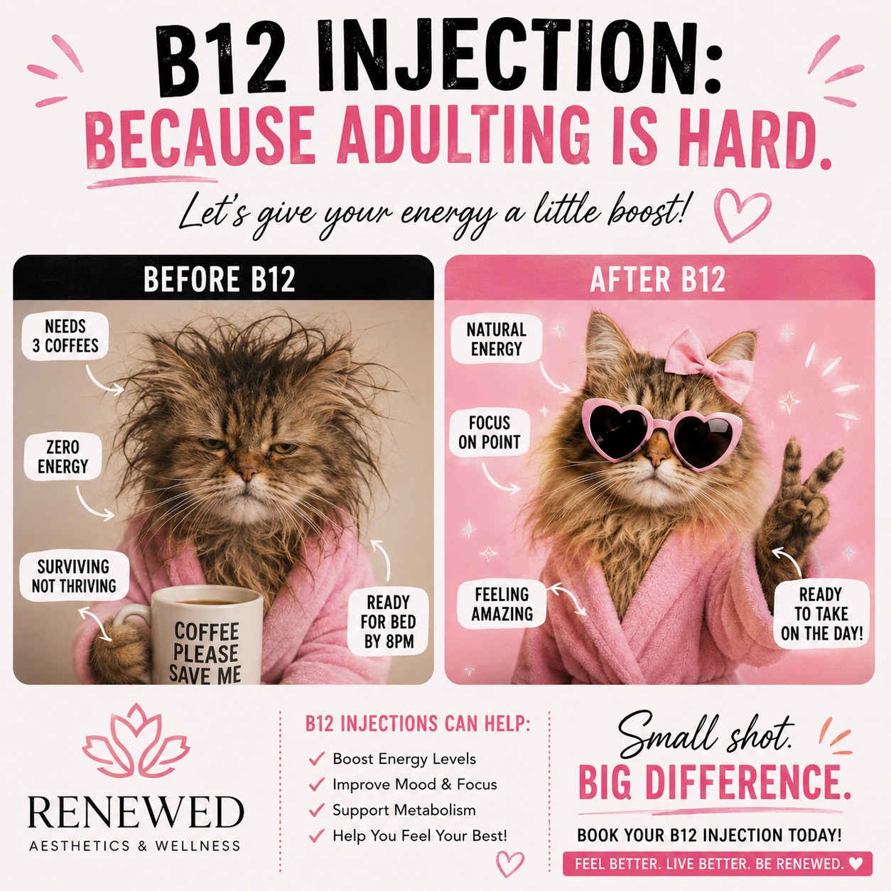 why do i feel tired after a b12 injection Boost energy with injections for natural energy production seal-plant-based Day-7 Increase Vitamin B12+ Size:1,000 mcg