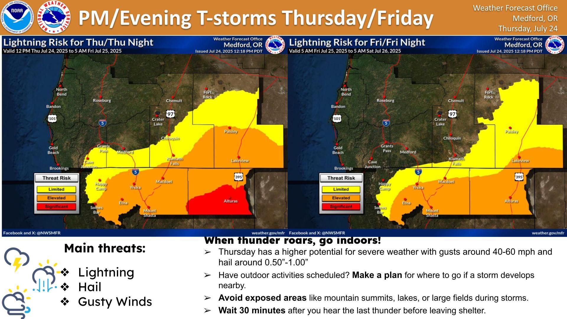 US - Scattered thunderstorms are expected Thursday and Friday. The main ...