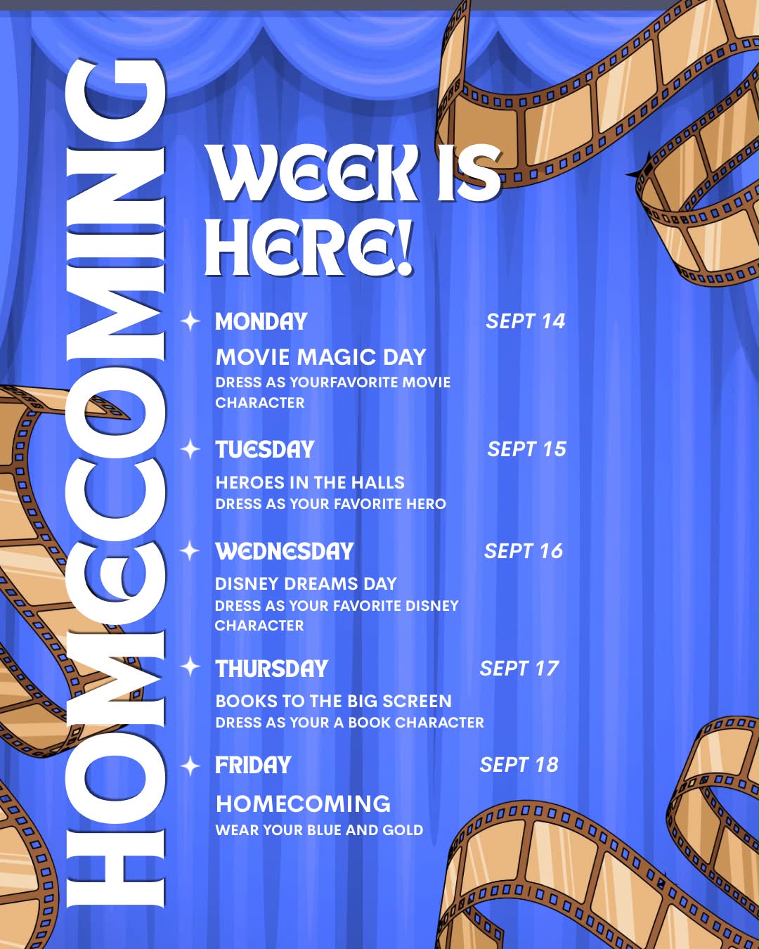 Carver Elementary School's Homecoming Week 2026 spirit days