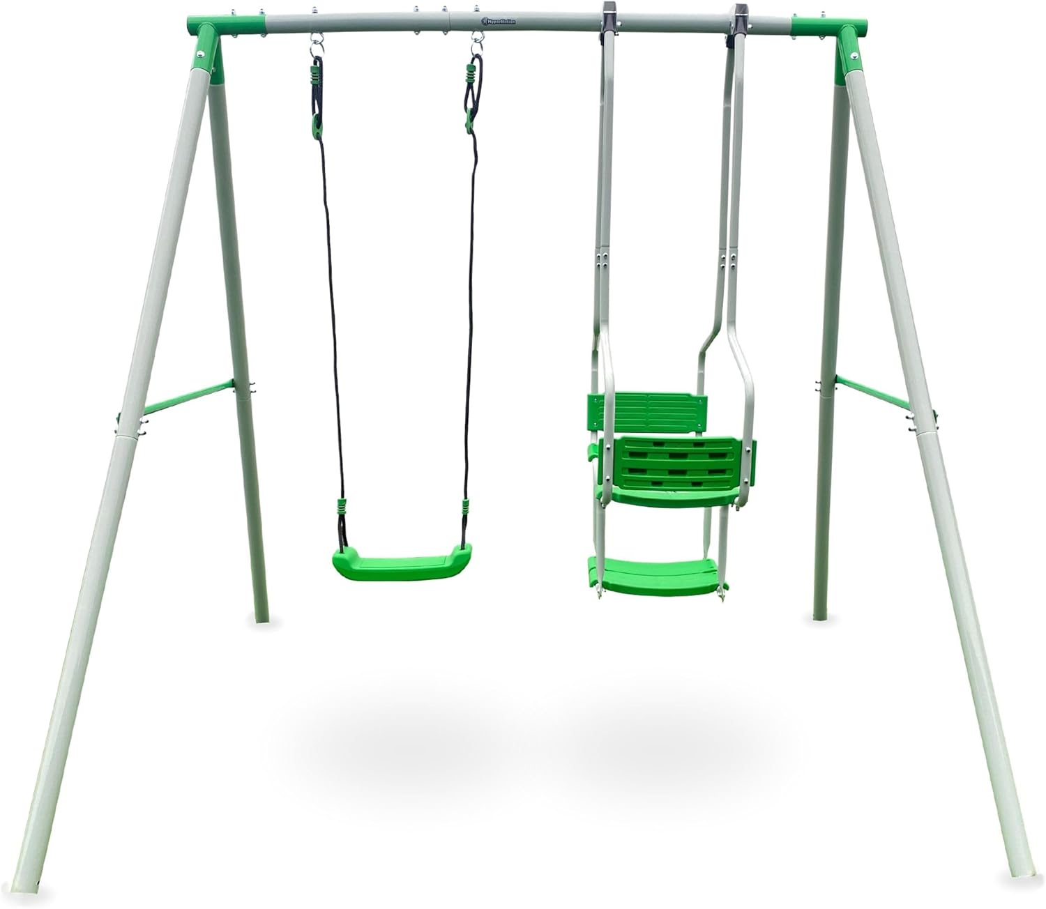 Balançoire Portique Outsunny 2 En 1 – Siège Bébé + Enfant – Ceinture 5 Points – Intérieur/extérieur – Vert