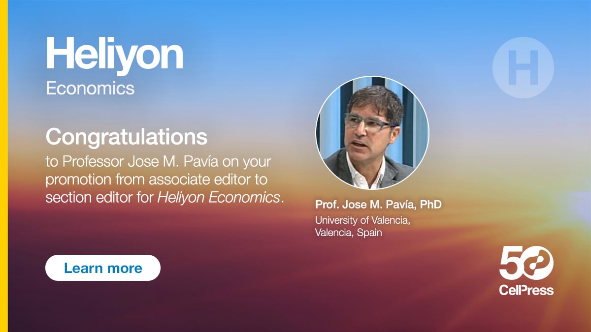 Heliyon - We're pleased to share that Professor Pavía has been promoted ...