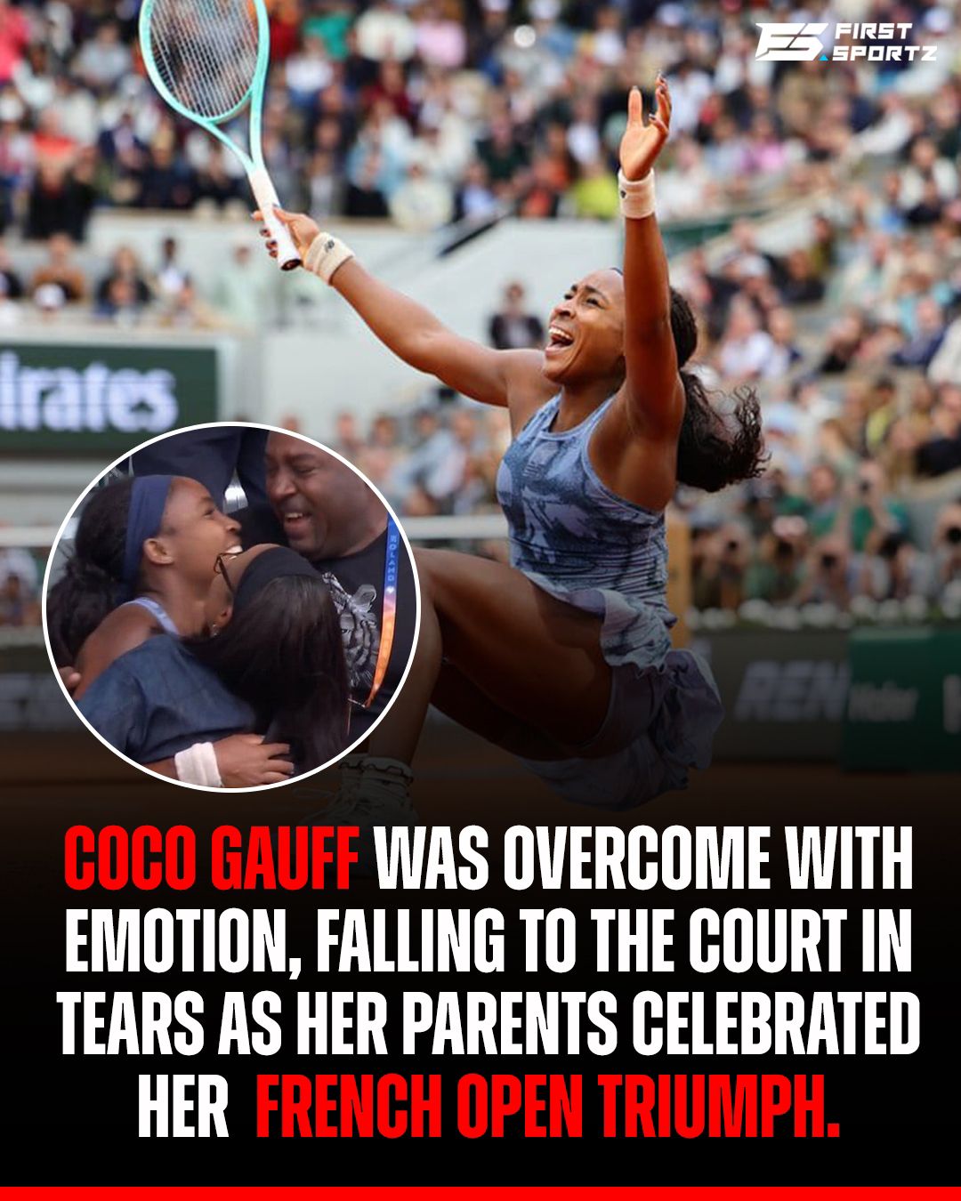 We - Coco Gauff shed tears of joy on the court while her parents ...