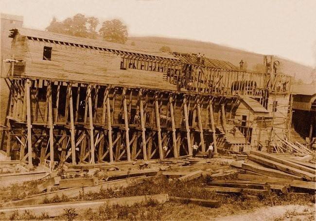 Building the Tipple at the Old Colony Mine & Coke Works in Old