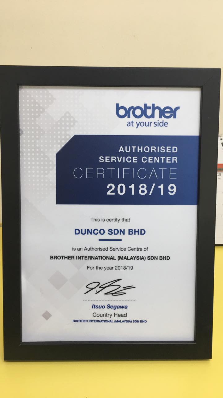 Dunco Sdn Bhd Received Our Brother Service Center Facebook