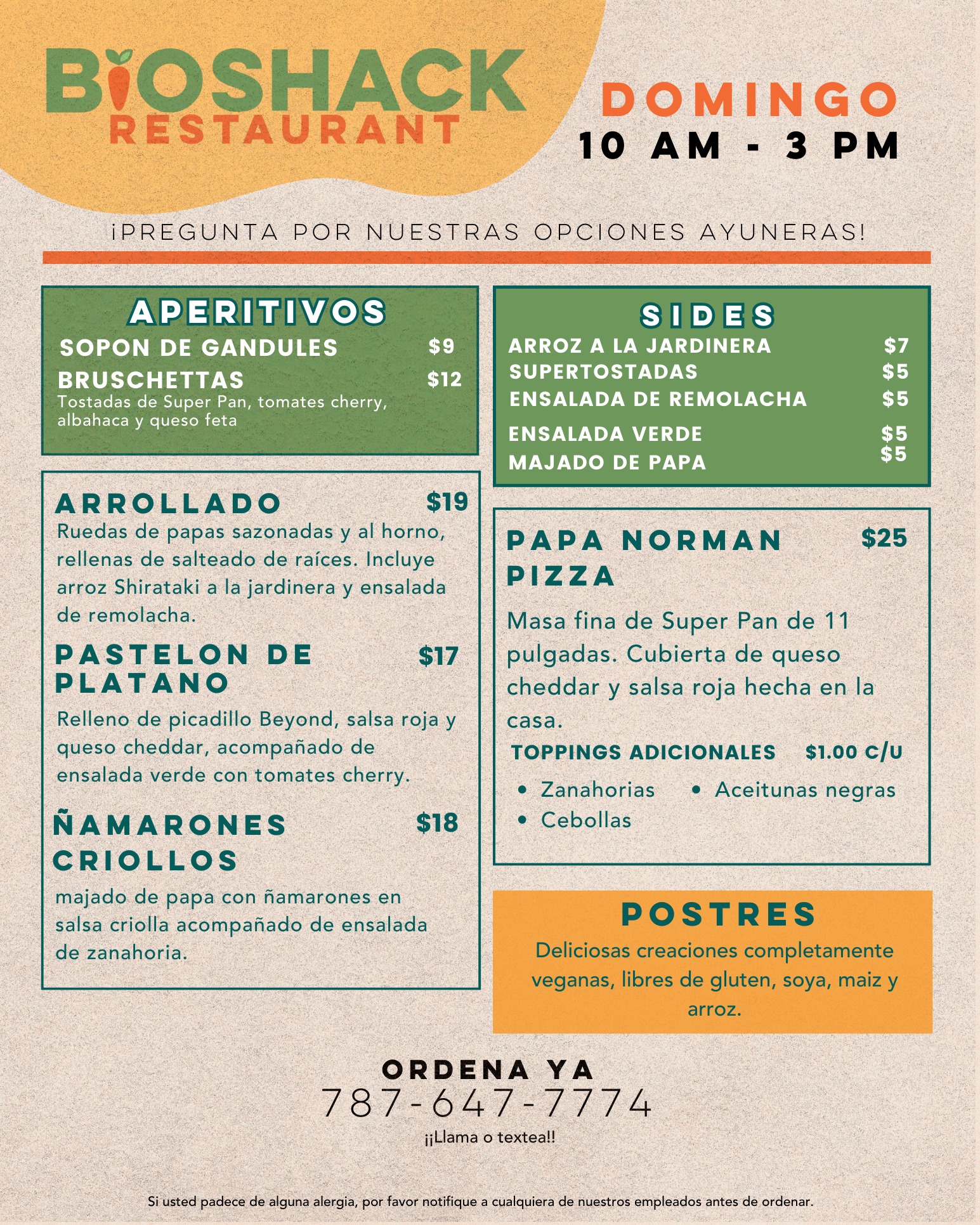 Bio Shack - 🌿 Un menú de domingo para empezar el mes de marzo con mucho ...