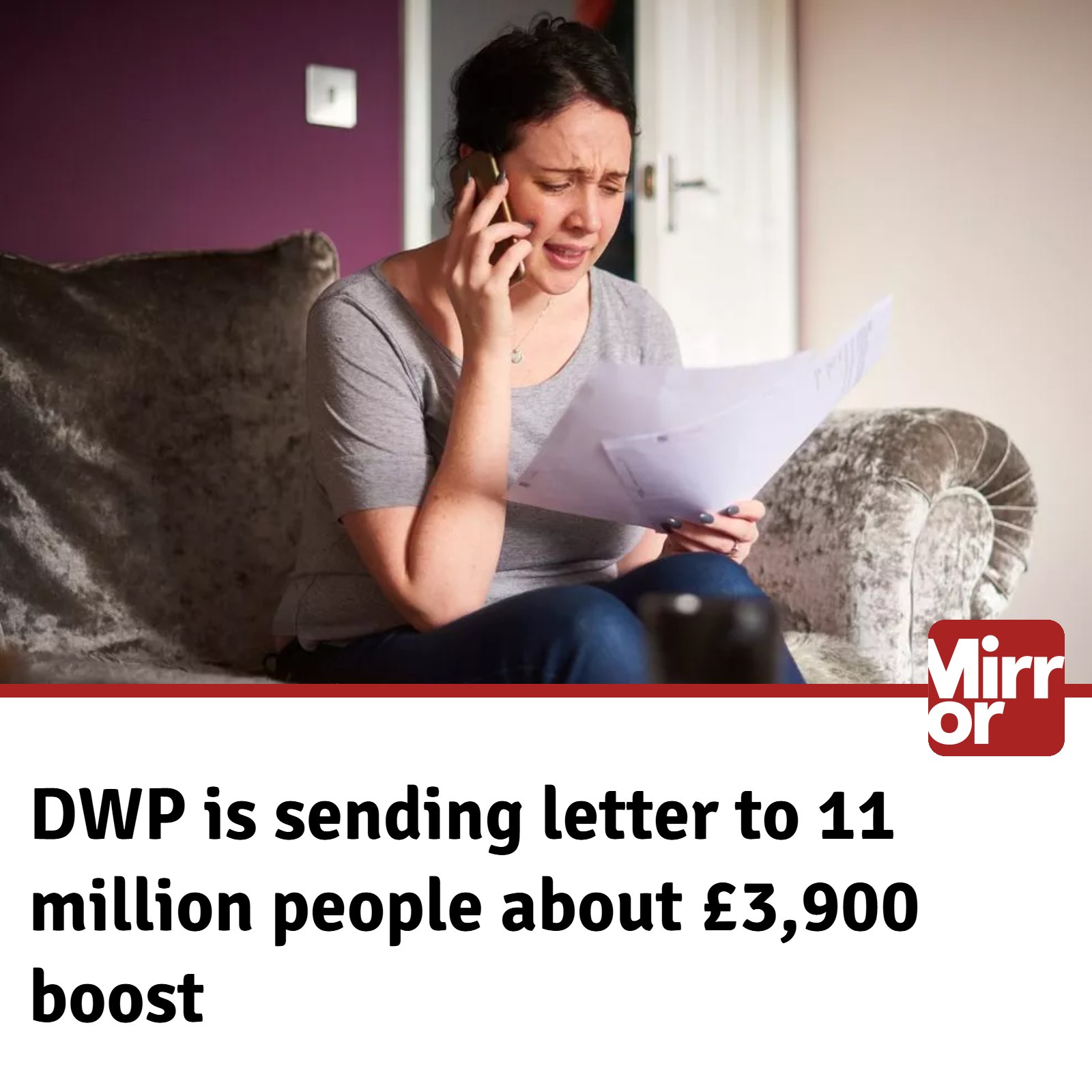 The Mirror - It is being sent to people who could be eligible
