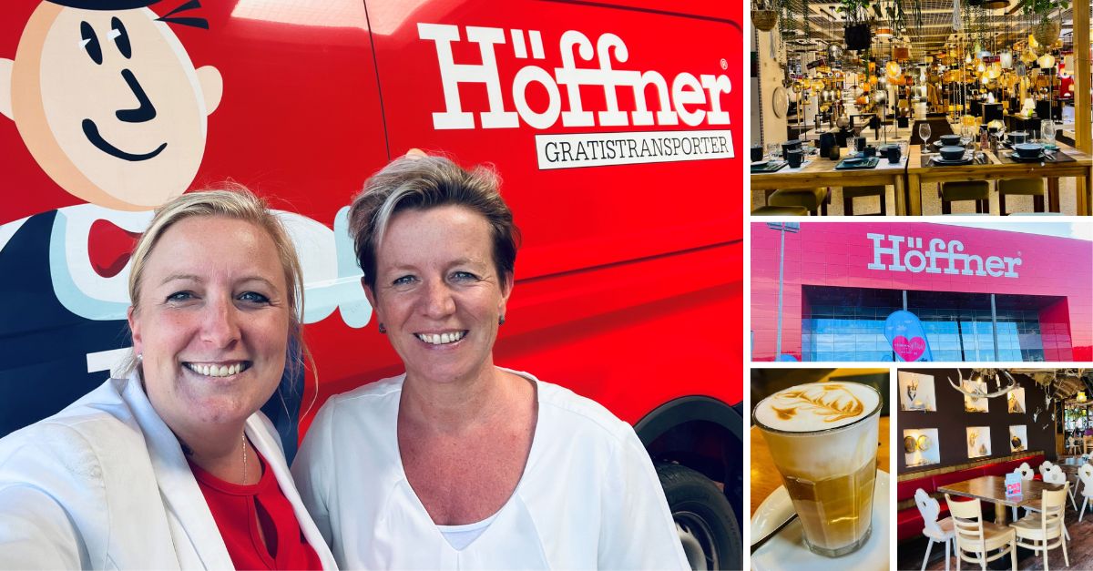 Es war wieder an der Zeit für einen Termin in unserem Lieblings-Möbelhaus Möbel Höffner in Fürth. 😀 Mit Hausleiterin Simone Leuchauer tauschte sich unsere Marketing- und Vertriebsleiterin Michaela Spath zu neuesten Trends