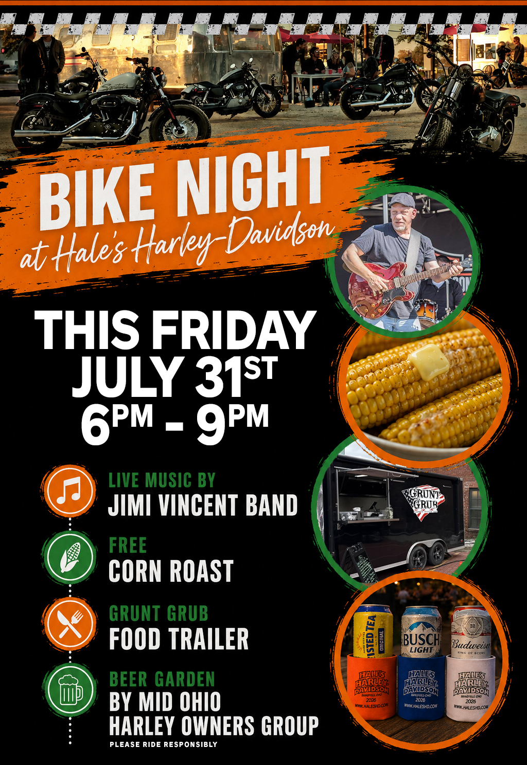 A.M 90s BIKETOBERFEST ハーレー バイクイベント Ride in this Friday, July 31, from 6PM – 9PM for Bike Night with