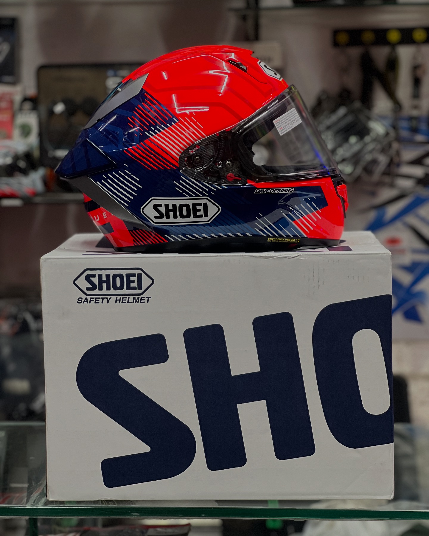SHOEI X-SPR PRO MARQUEZ8 TC-1 RED BLUE HELMET Model Number X-SPR