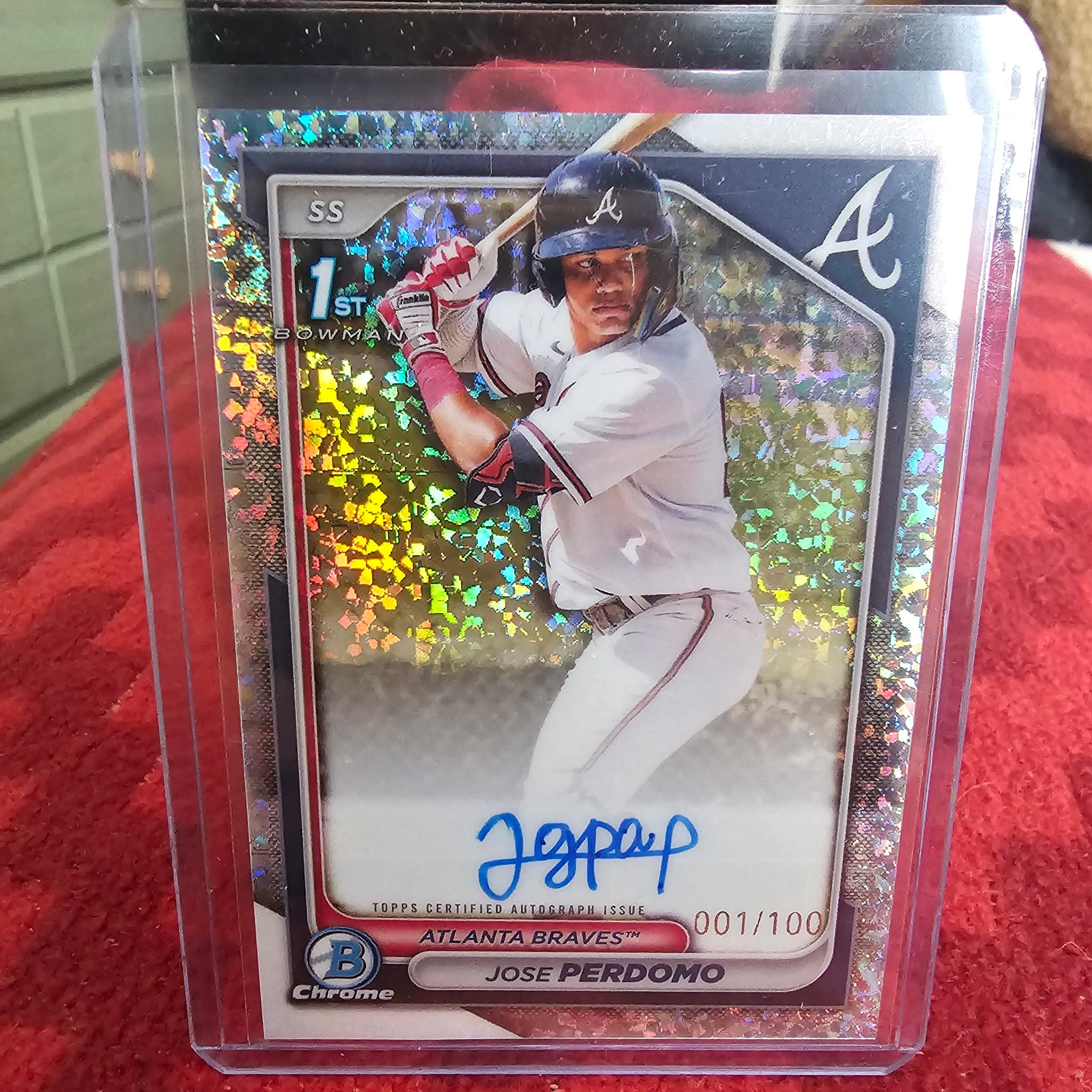 What is the value of a Jose Perdomo autographed baseball card?