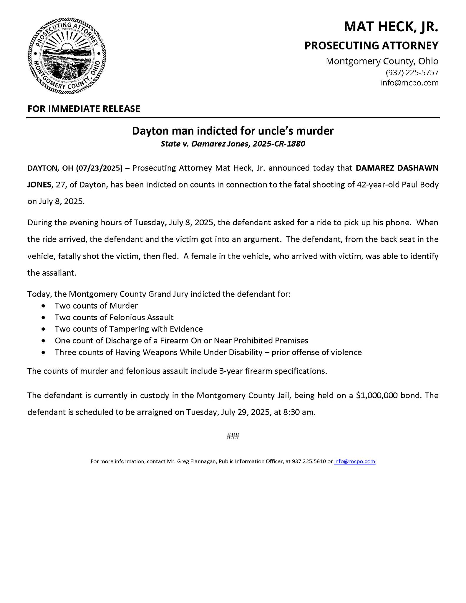 Today,... - Montgomery County Prosecutor Mat Heck, Jr. | Facebook