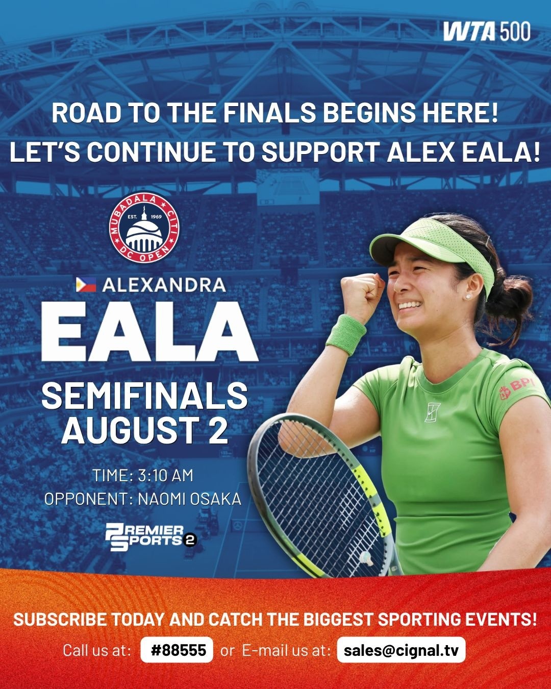 Cignal - Back where she made history. 🔥 Alex Eala returns to the