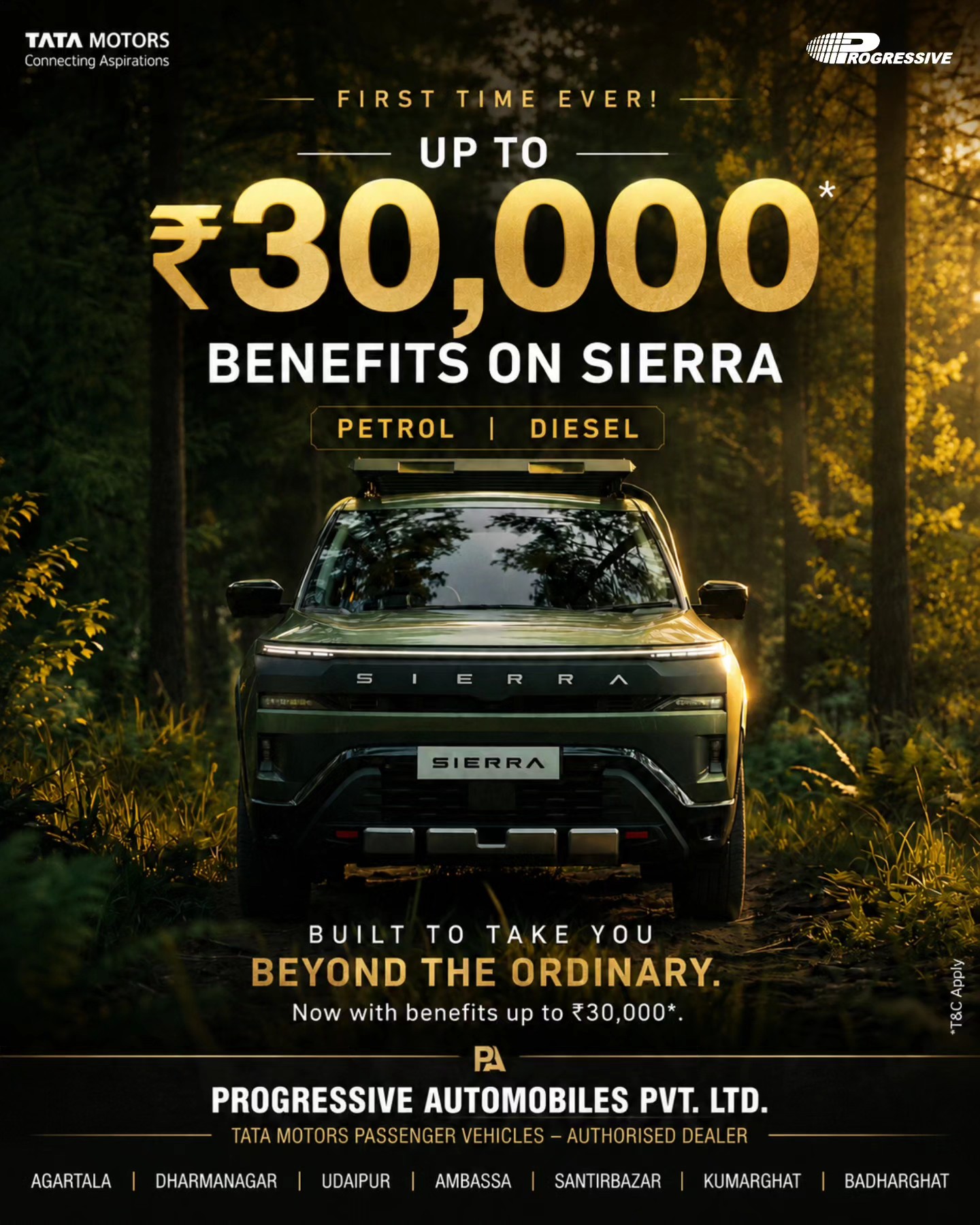Tata Sierra benefits up to 30000 in Tripura