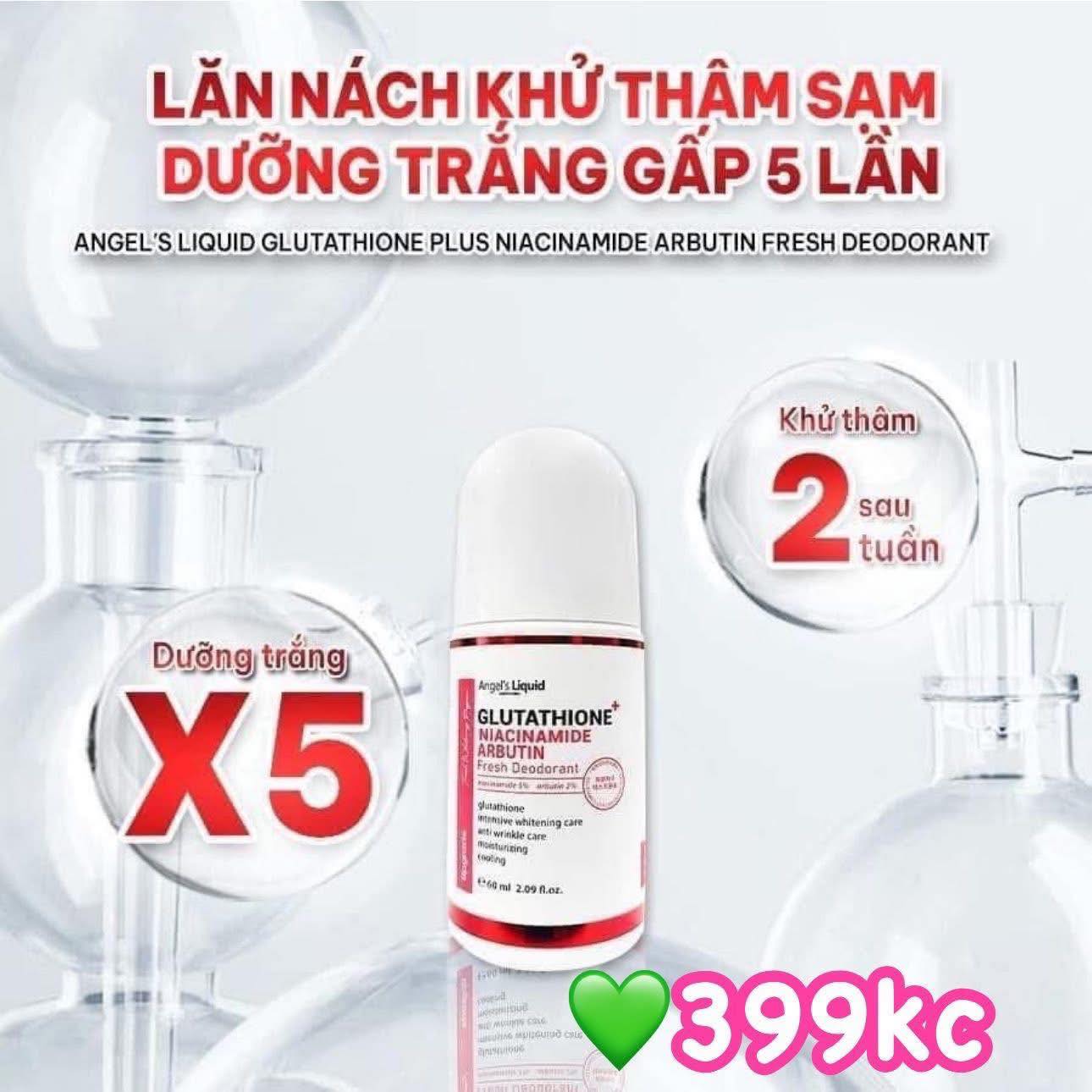 angel's liquid glutathione plus niacinamide fresh deodorant 𝐋𝐚̆𝐧 𝐍𝐚́𝐜𝐡 𝐀𝐧𝐠𝐞𝐥'𝐬 𝐋𝐢𝐪𝐮𝐢𝐝 𝐊𝐡𝐮̛̉ 𝐌𝐮̀𝐢, 𝐌𝐨̛̀ 𝐓𝐡𝐚̂𝐦, 𝐒𝐚́𝐧𝐠 𝐃𝐚 𝟔𝟎𝐦𝐥 (𝐌𝐚̂̃𝐮 𝐌𝐨̛́𝐢) 𝐆𝐥𝐮𝐭𝐚𝐭𝐡𝐢𝐨𝐧𝐞 𝐩𝐥𝐮𝐬 𝐍𝐢𝐚𝐜𝐢𝐧𝐚𝐦𝐢𝐝𝐞 𝐀𝐫𝐛𝐮𝐭𝐢𝐧 𝐅𝐫𝐞𝐬𝐡 𝐃𝐞𝐨𝐝𝐨𝐫𝐚𝐧𝐭 💁 Lăn Khử Mùi Mờ Thâm DSIP · Disguised Alpha