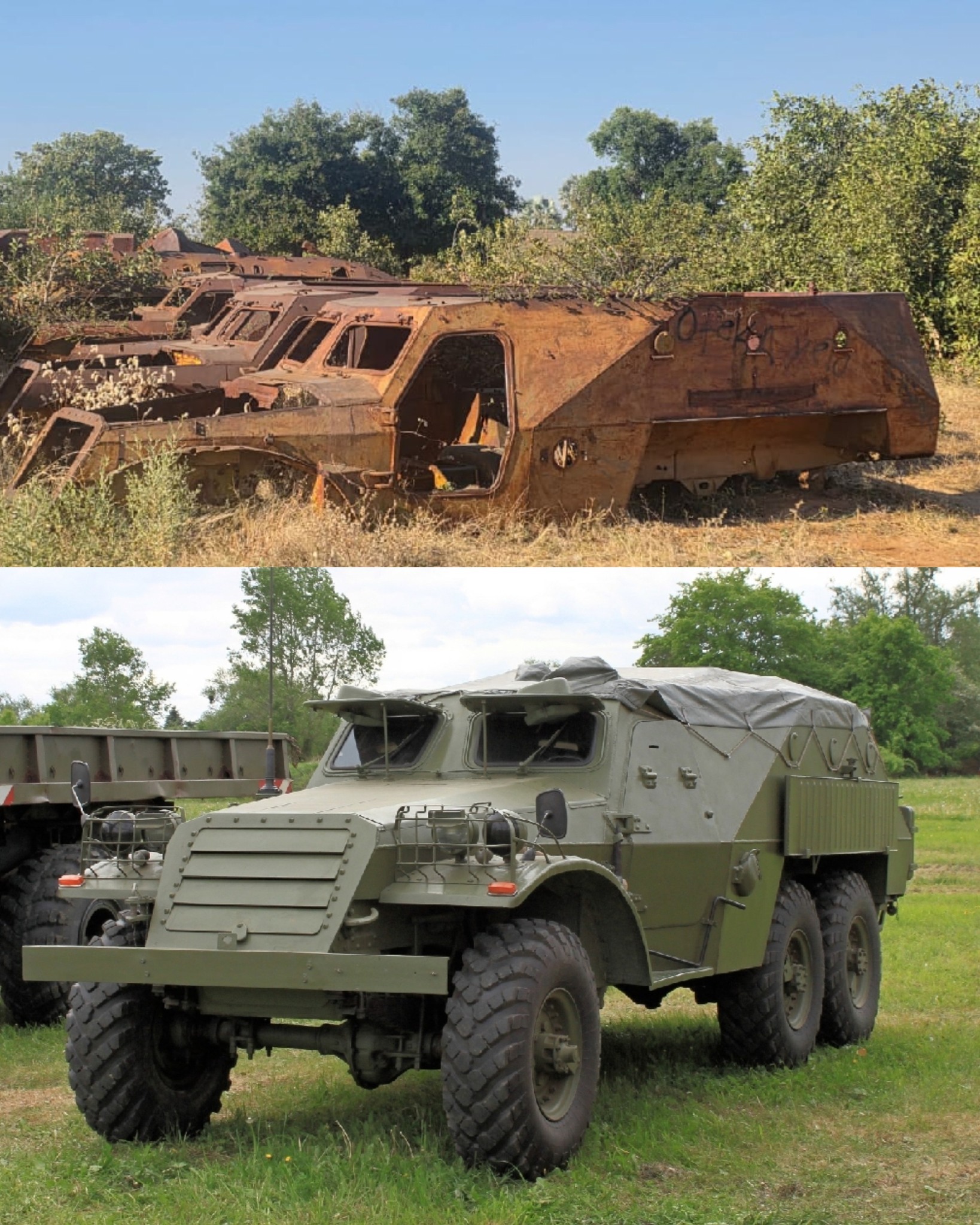 The BTR-152 is a six-wheeled Soviet armoured personnel carrier  display picture 1