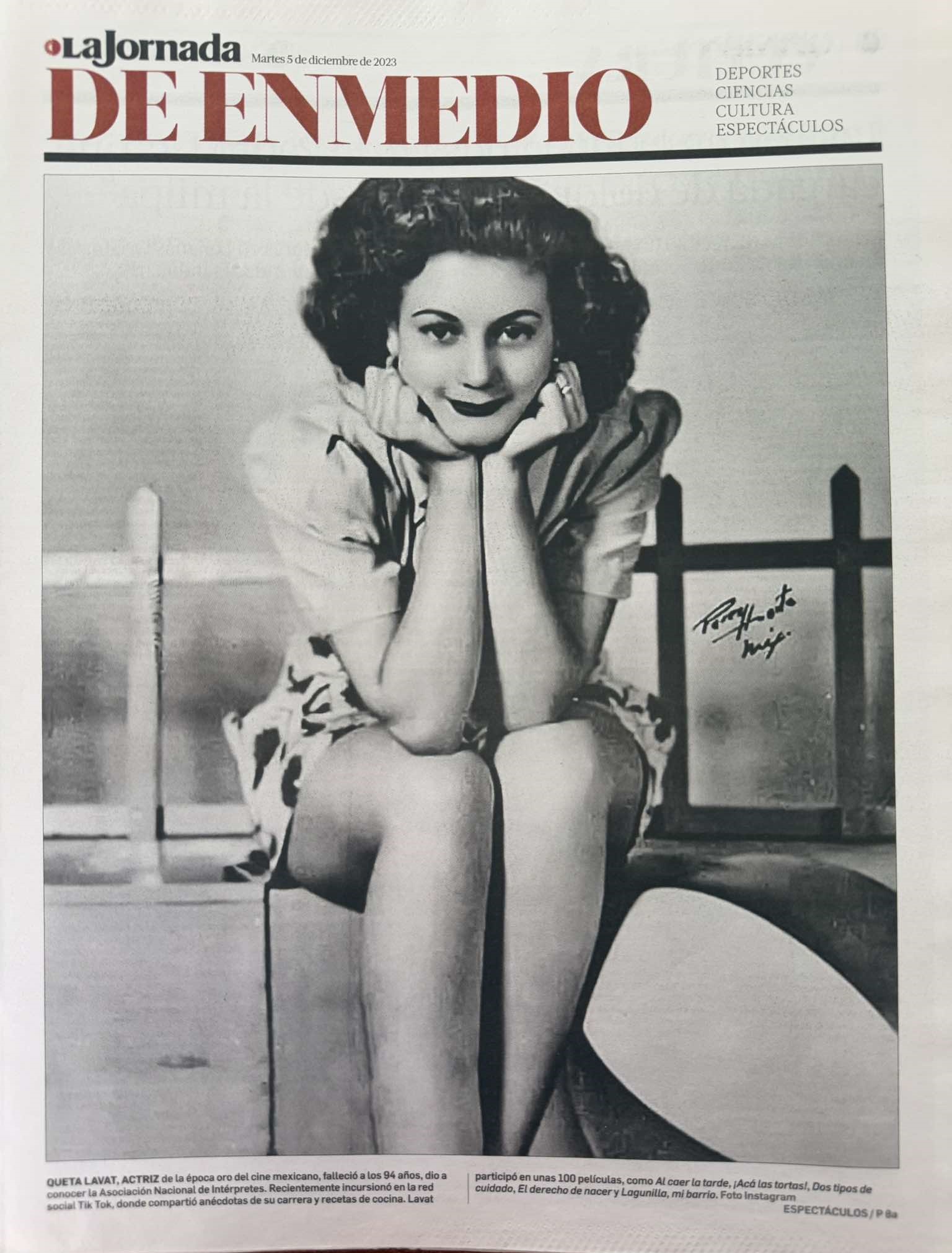 Archivo - #UnDíaComoHoy, pero de 1929, nació Enriqueta Margarita Lavat ...