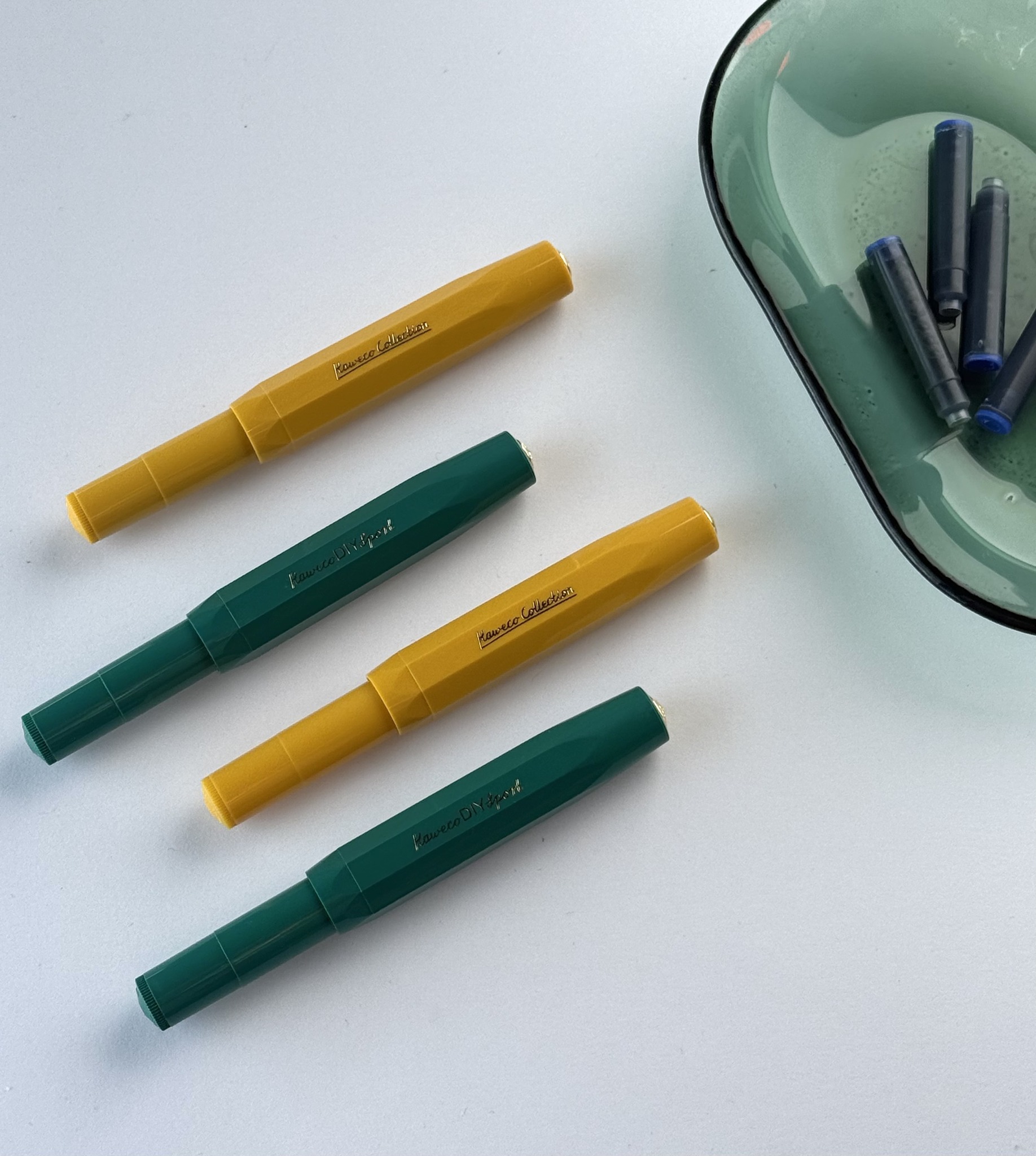 Kaweco Sport pens in Emerald Eve and Honey
