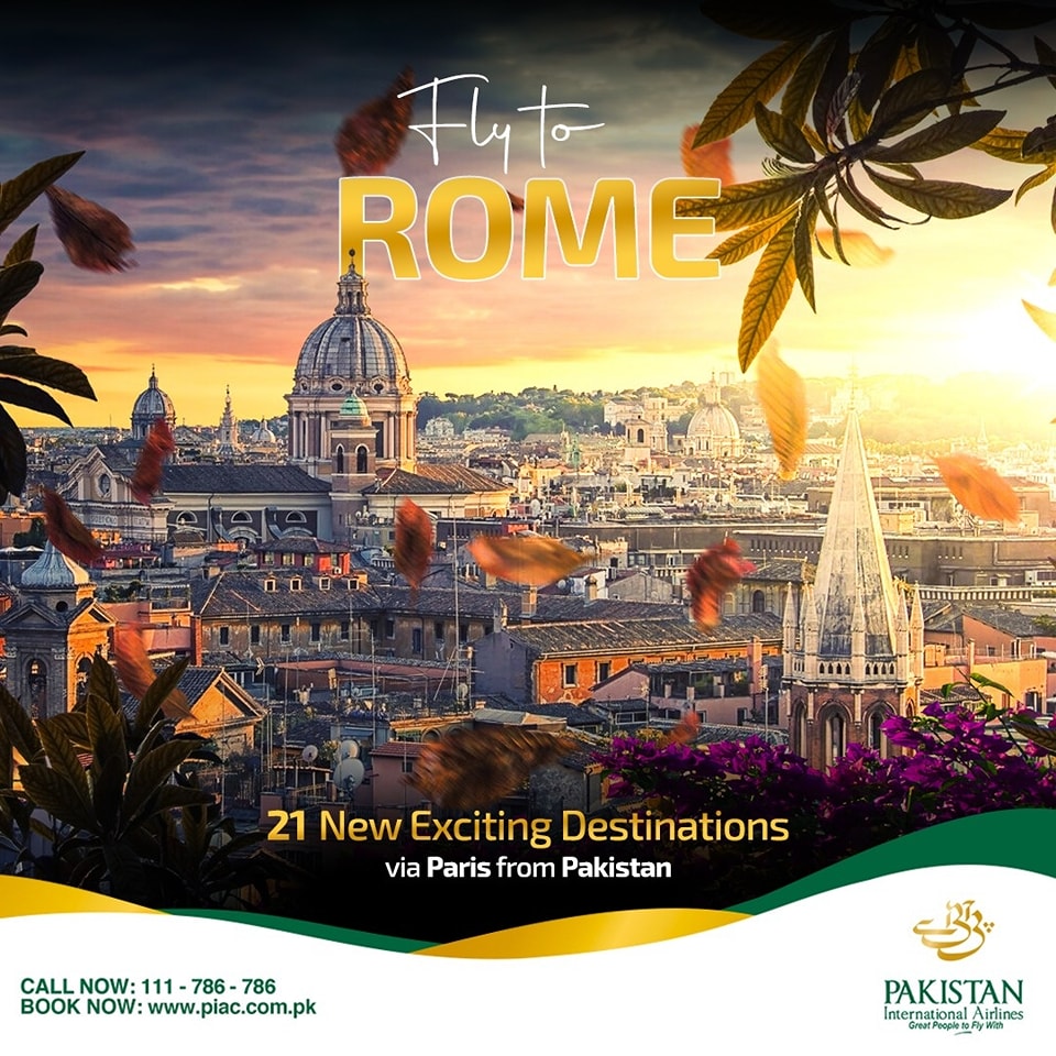 Fly to Rome from... - Pakistan International Airlines
